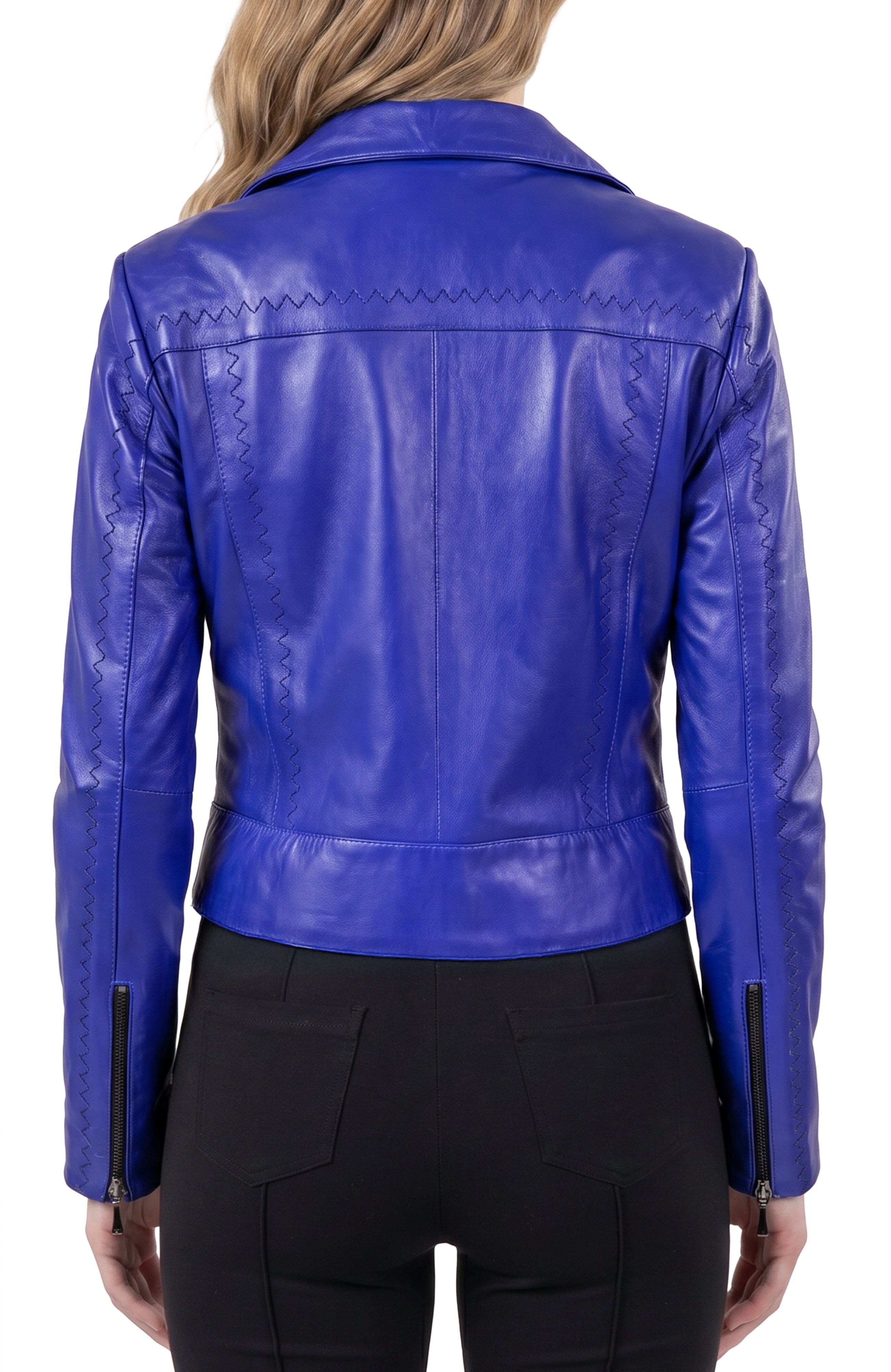 Women's Leather StitchRoyalBlue