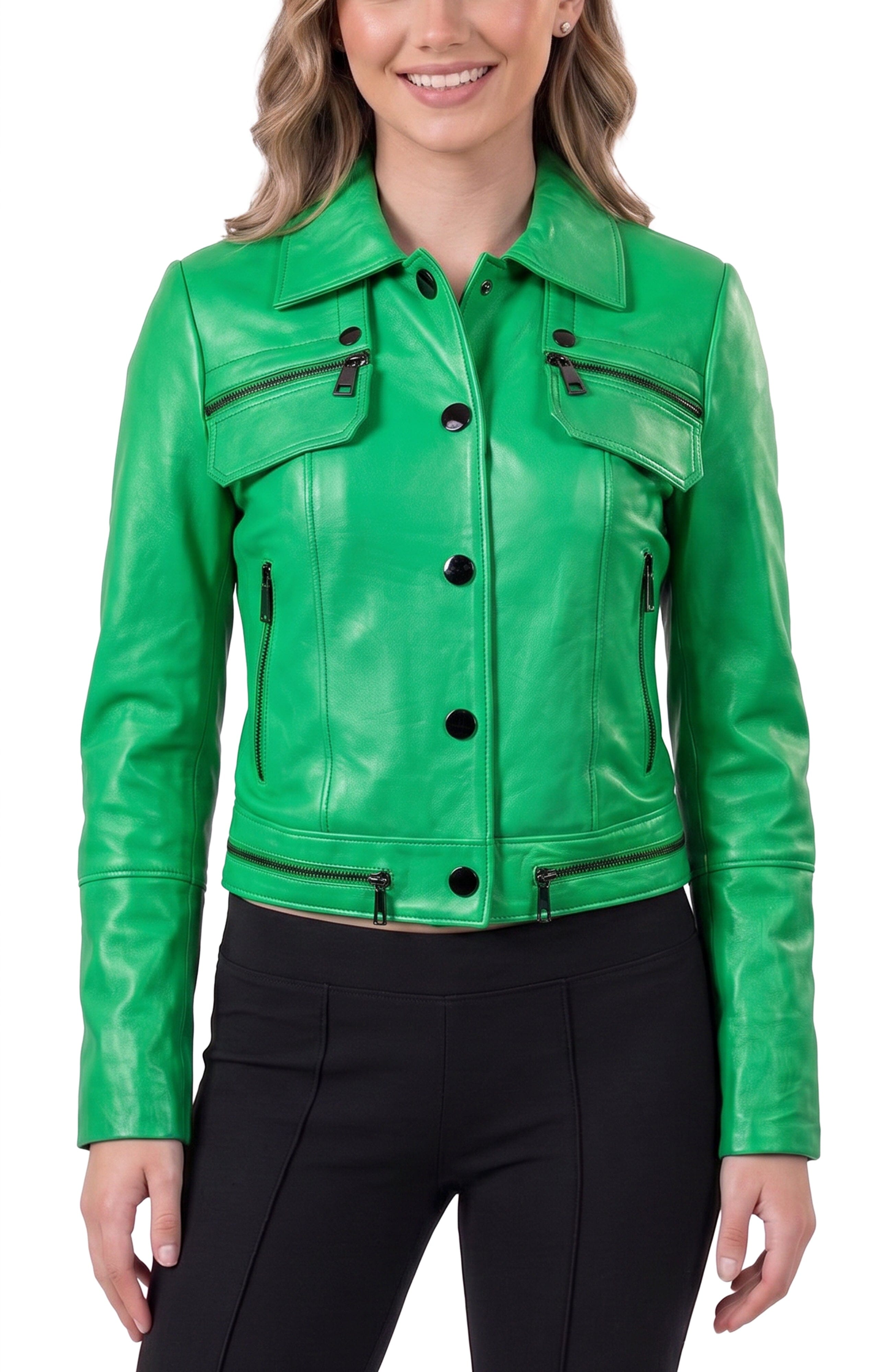 Women's Leather Mint Green