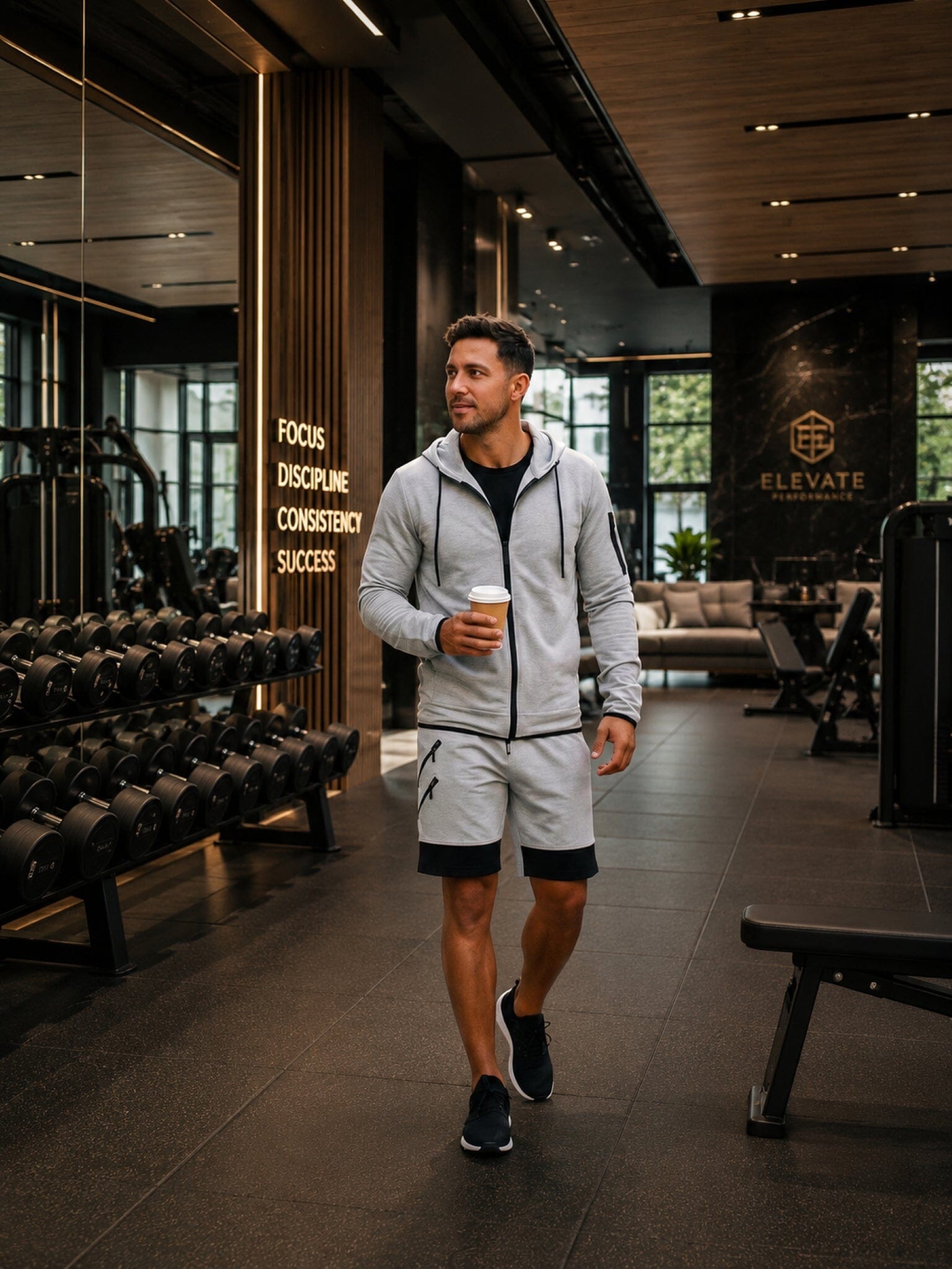 Two Zippers Grey Shorts