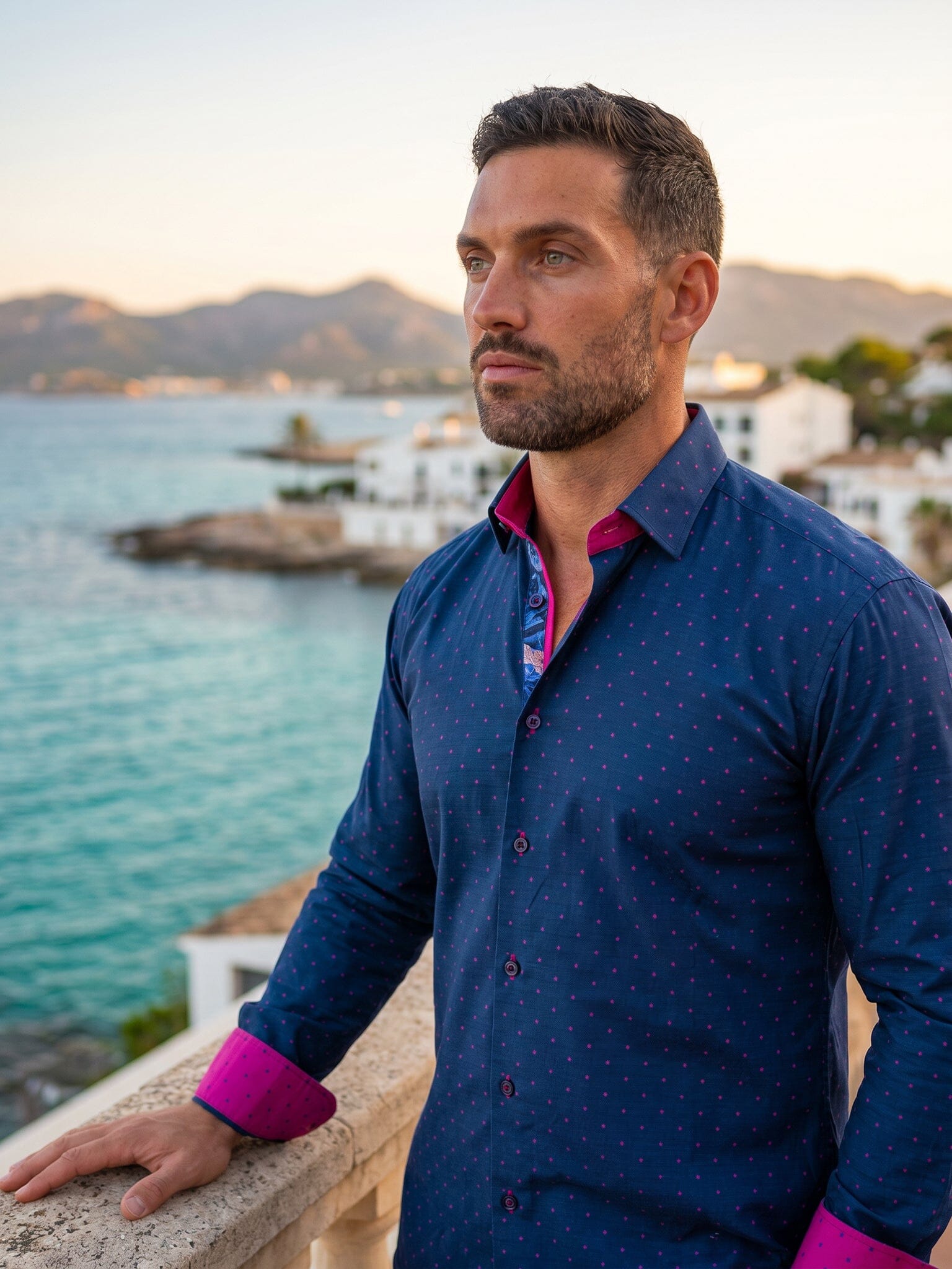 Fibonacci Ascension Navy Dot Shirt