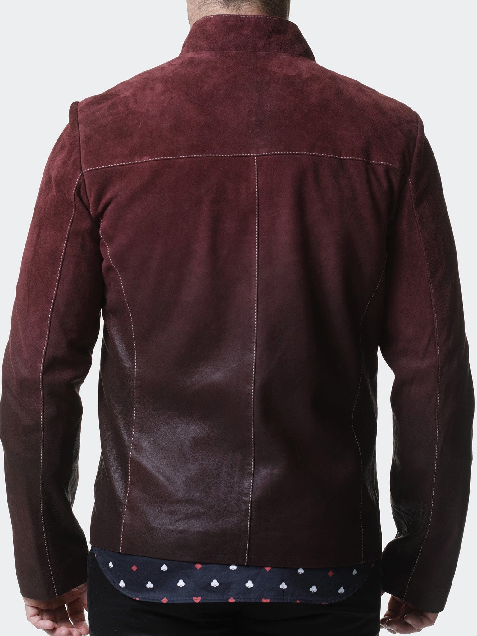 Perm Degrade Red Leather Jacket