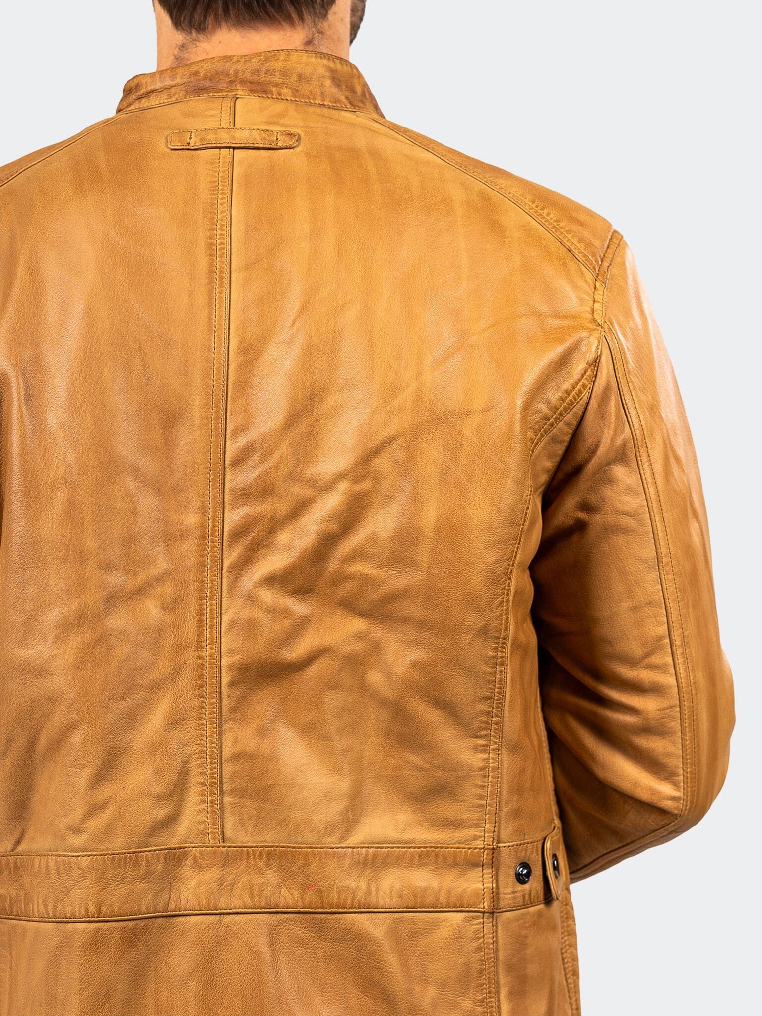 Washed Brown Leather Jacket