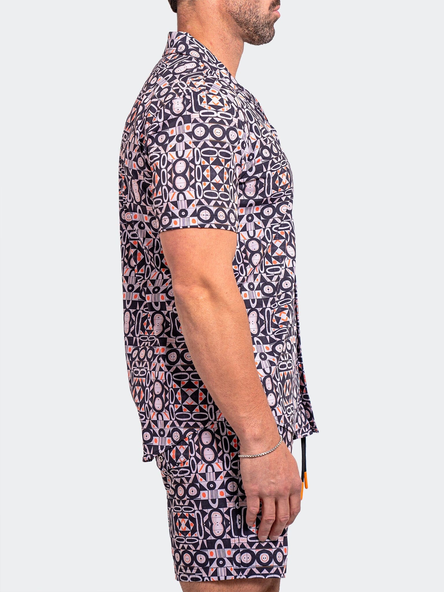 Beach Tiles Black Short Sleeve Shirt