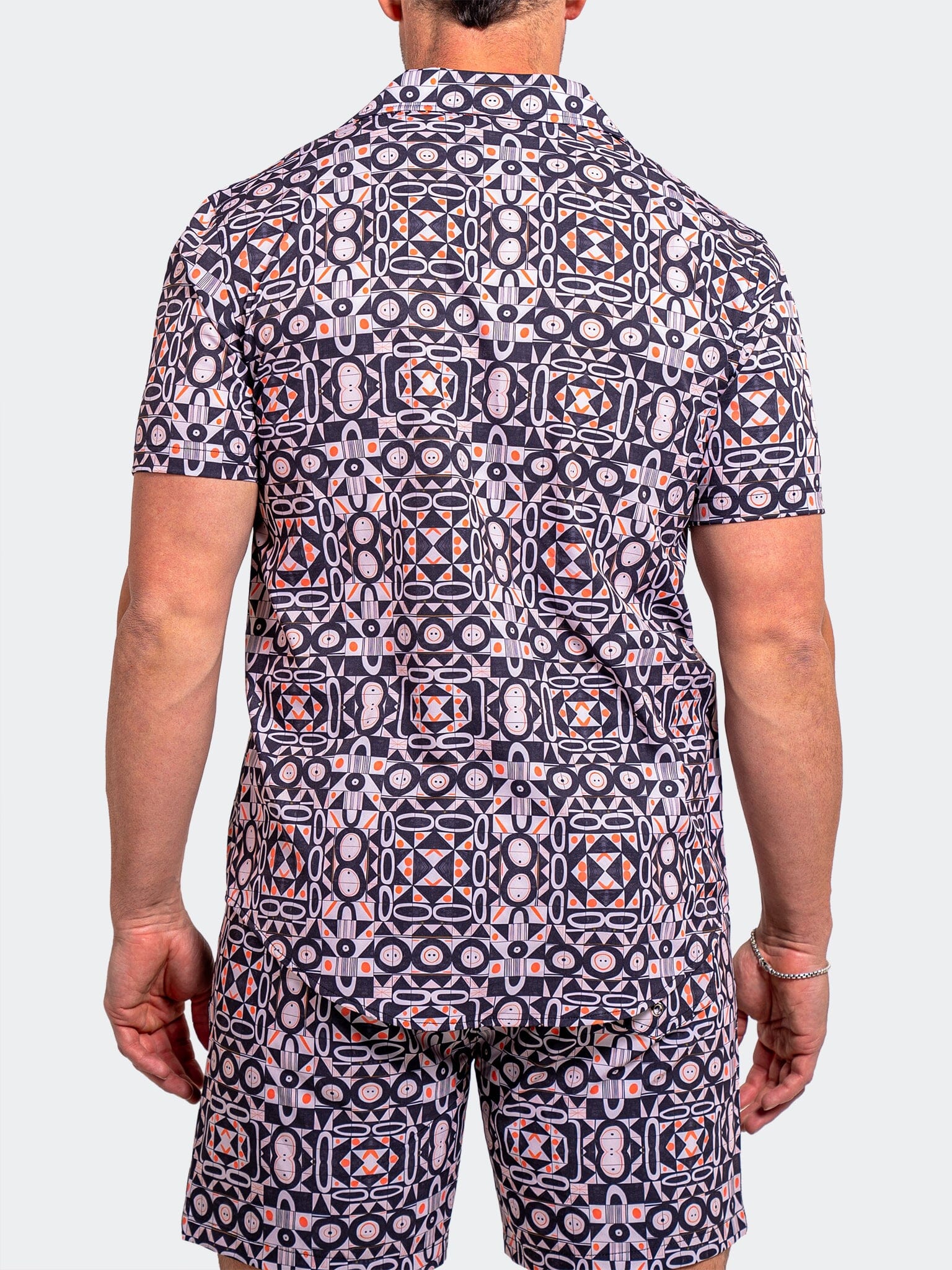 Beach Tiles Black Short Sleeve Shirt