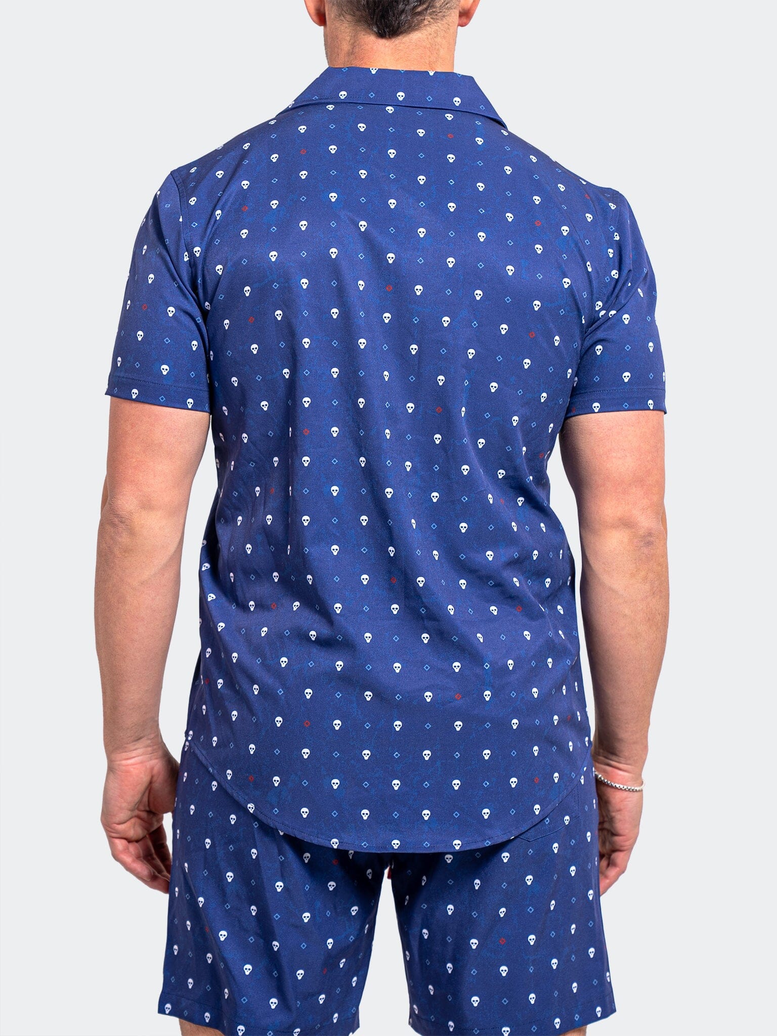 Beach Skull Blue Camp Shirt