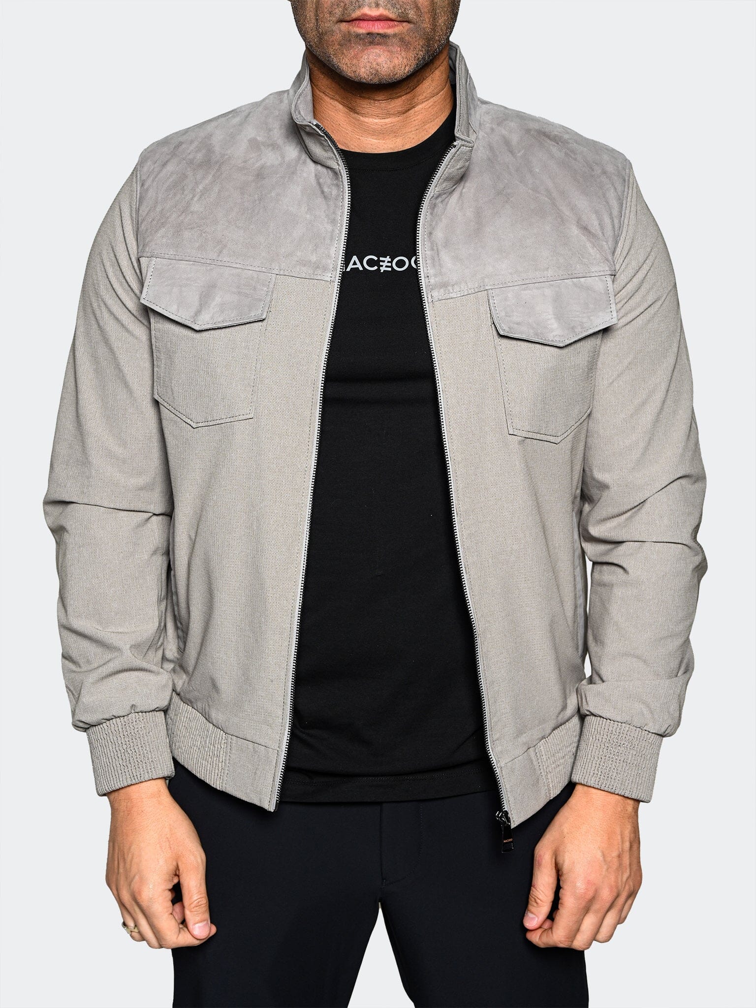 HalfCream Grey Bomber Jacket