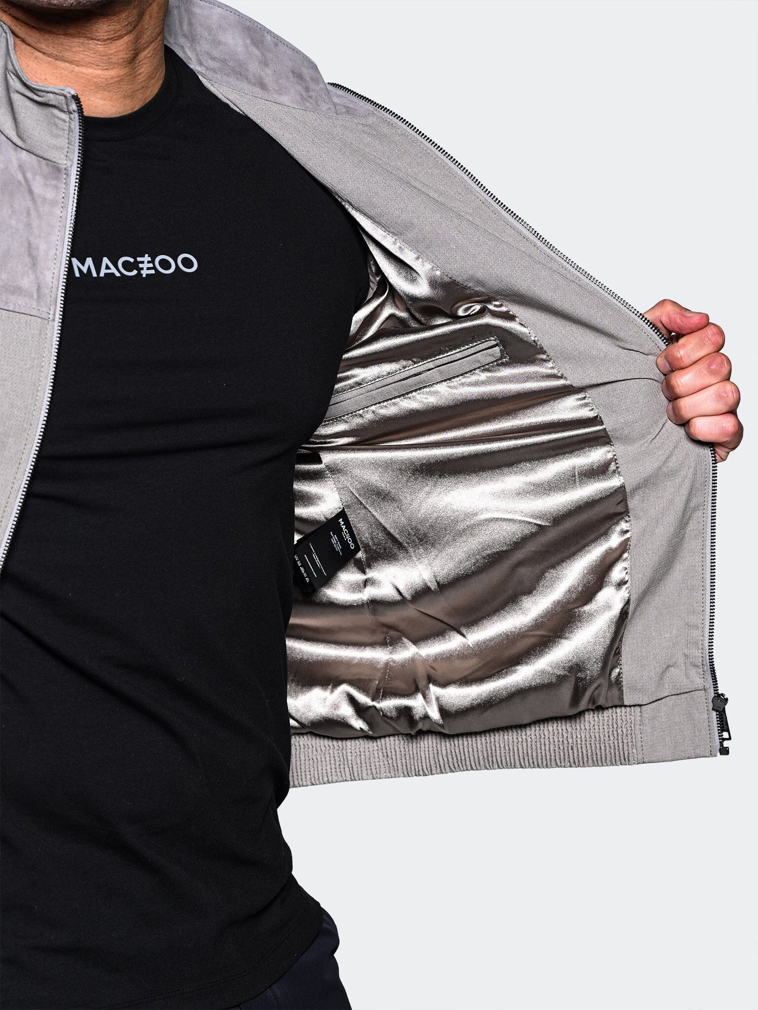 HalfCream Grey Bomber Jacket