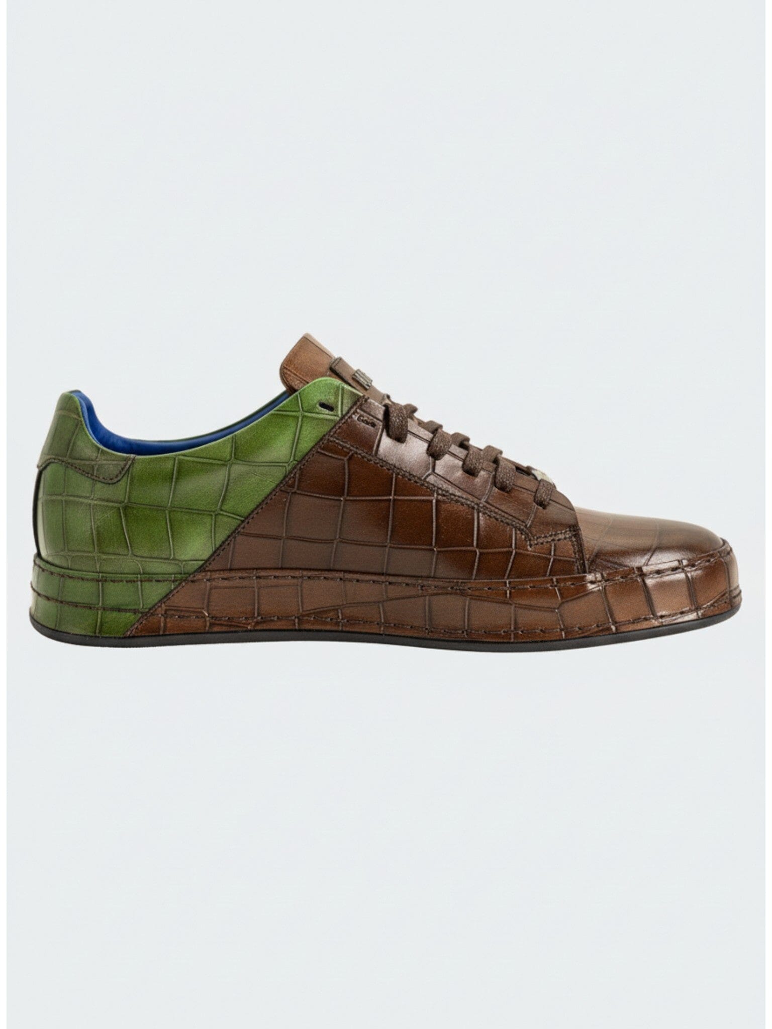 Brown Croc Heel Panel Sneaker
