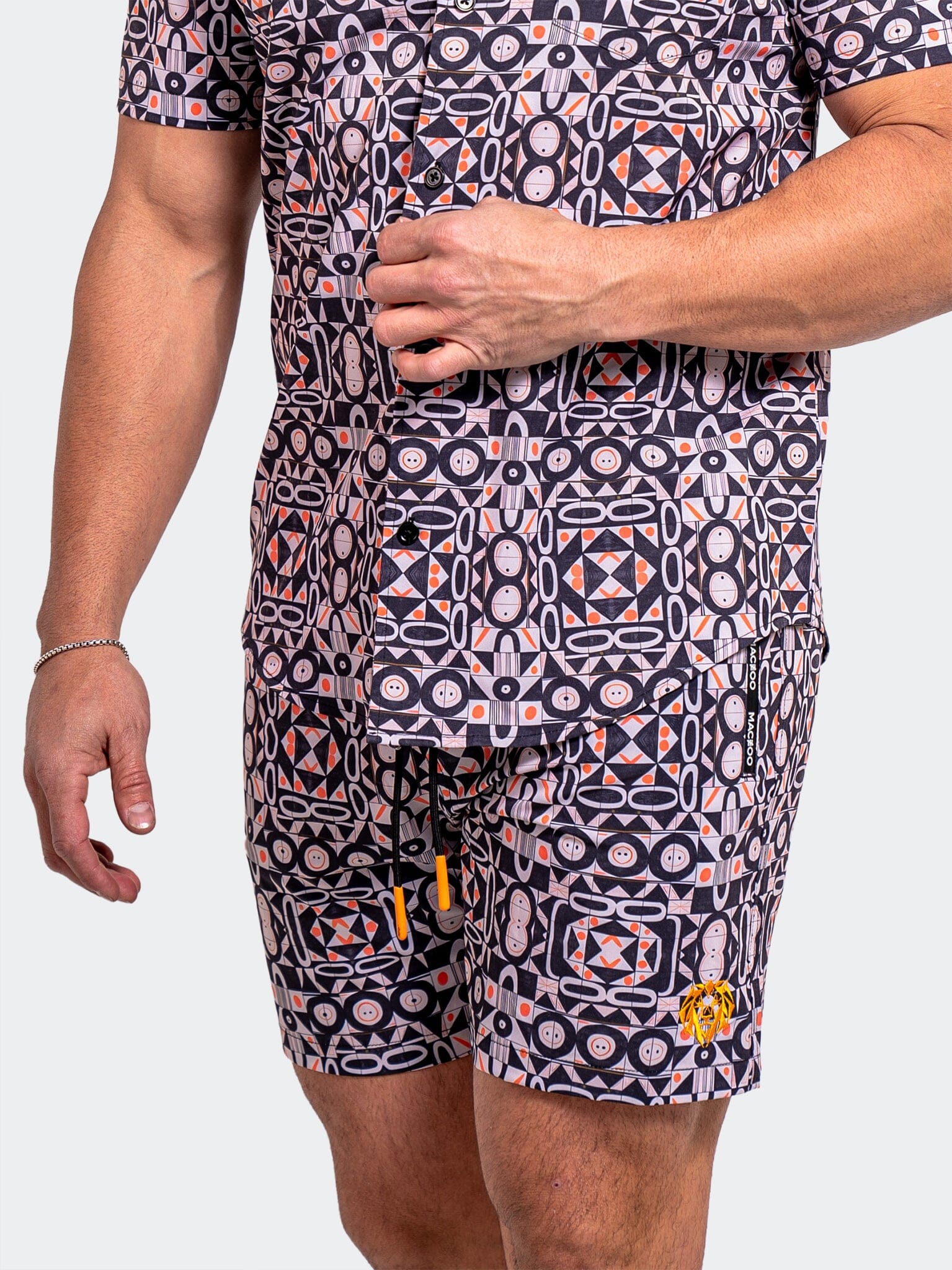Lion Tiles Black Swim Shorts
