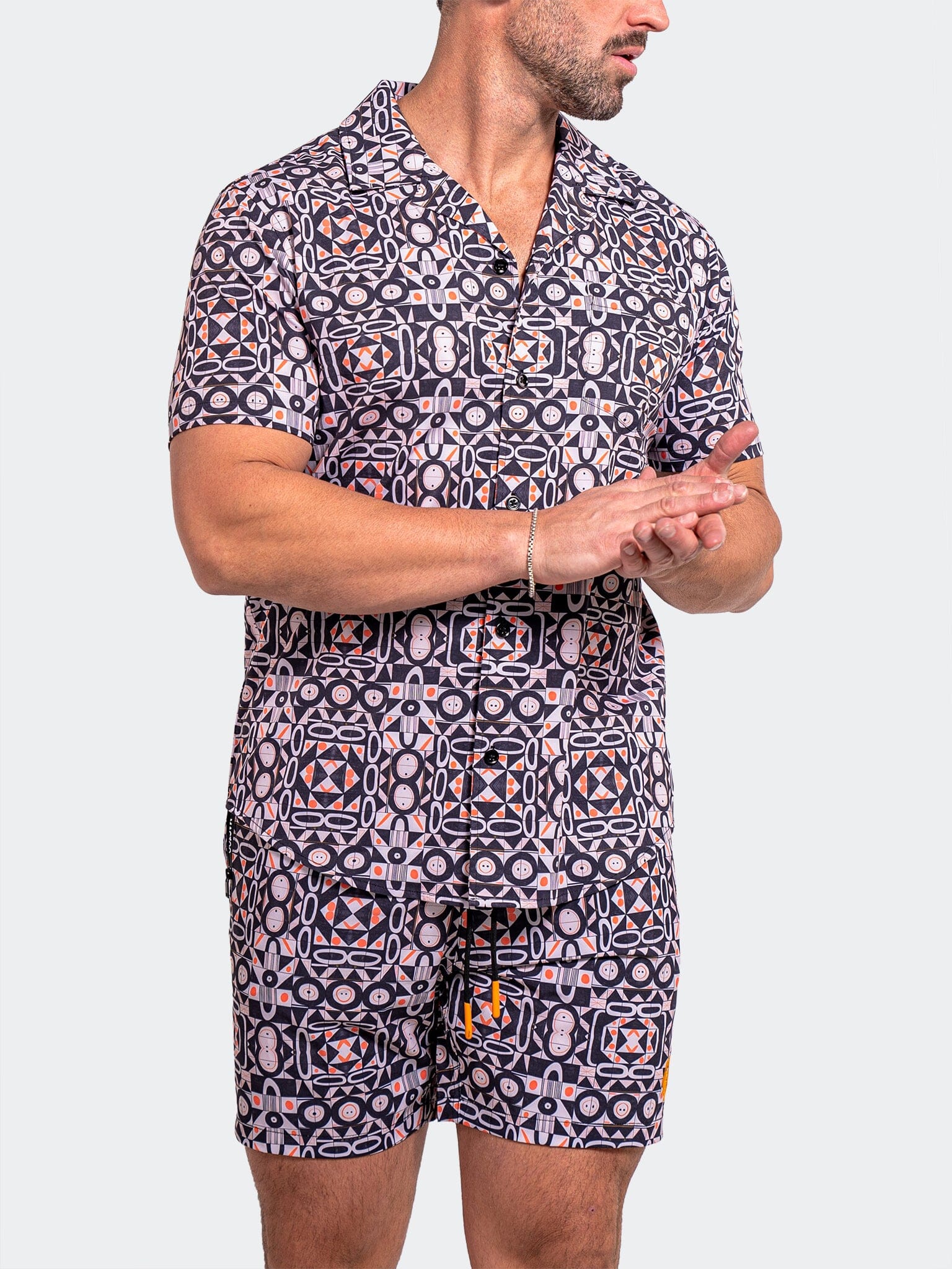 Lion Tiles Black Swim Shorts
