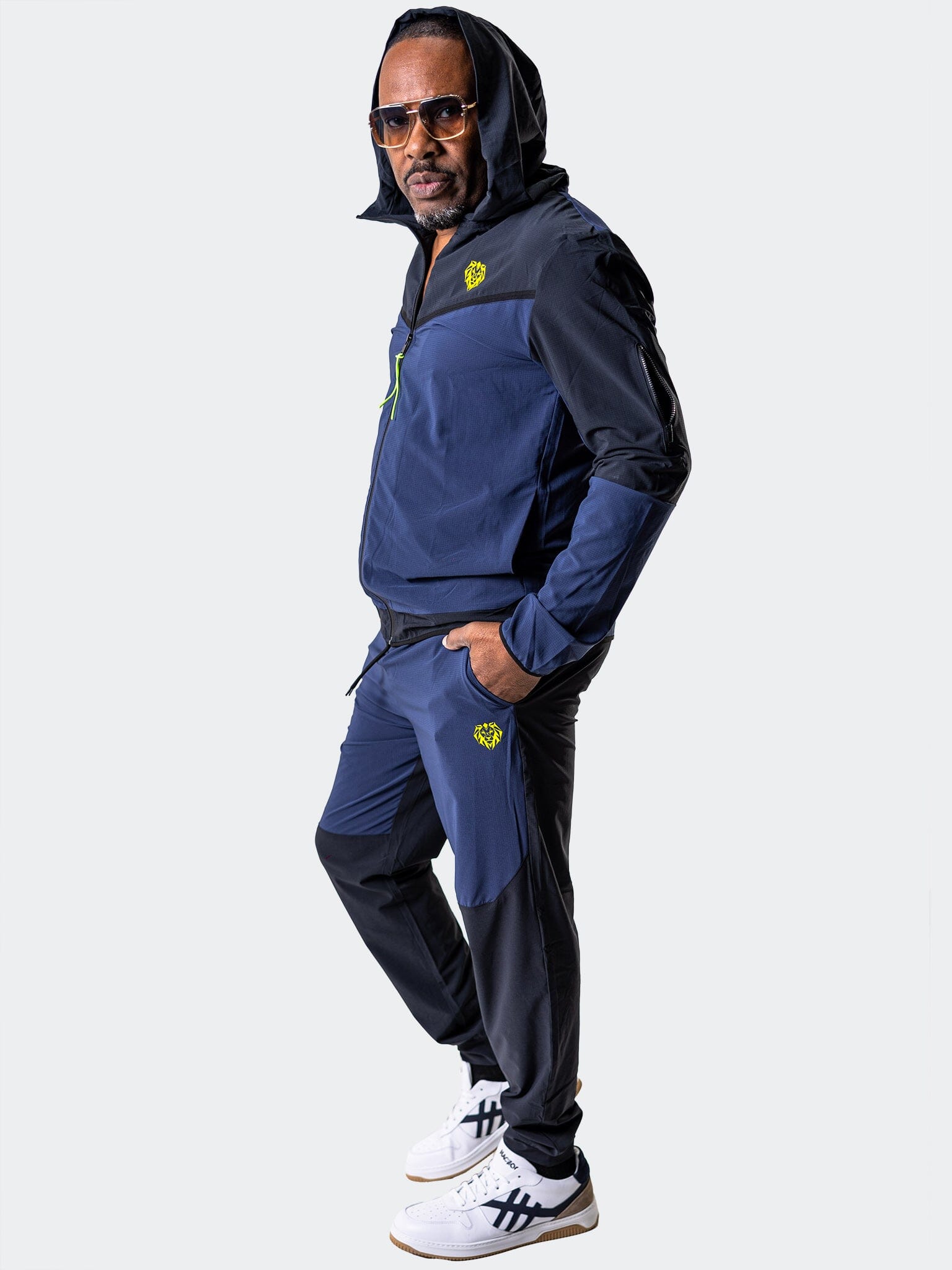 Athletic Black Navy Zip Hoodie