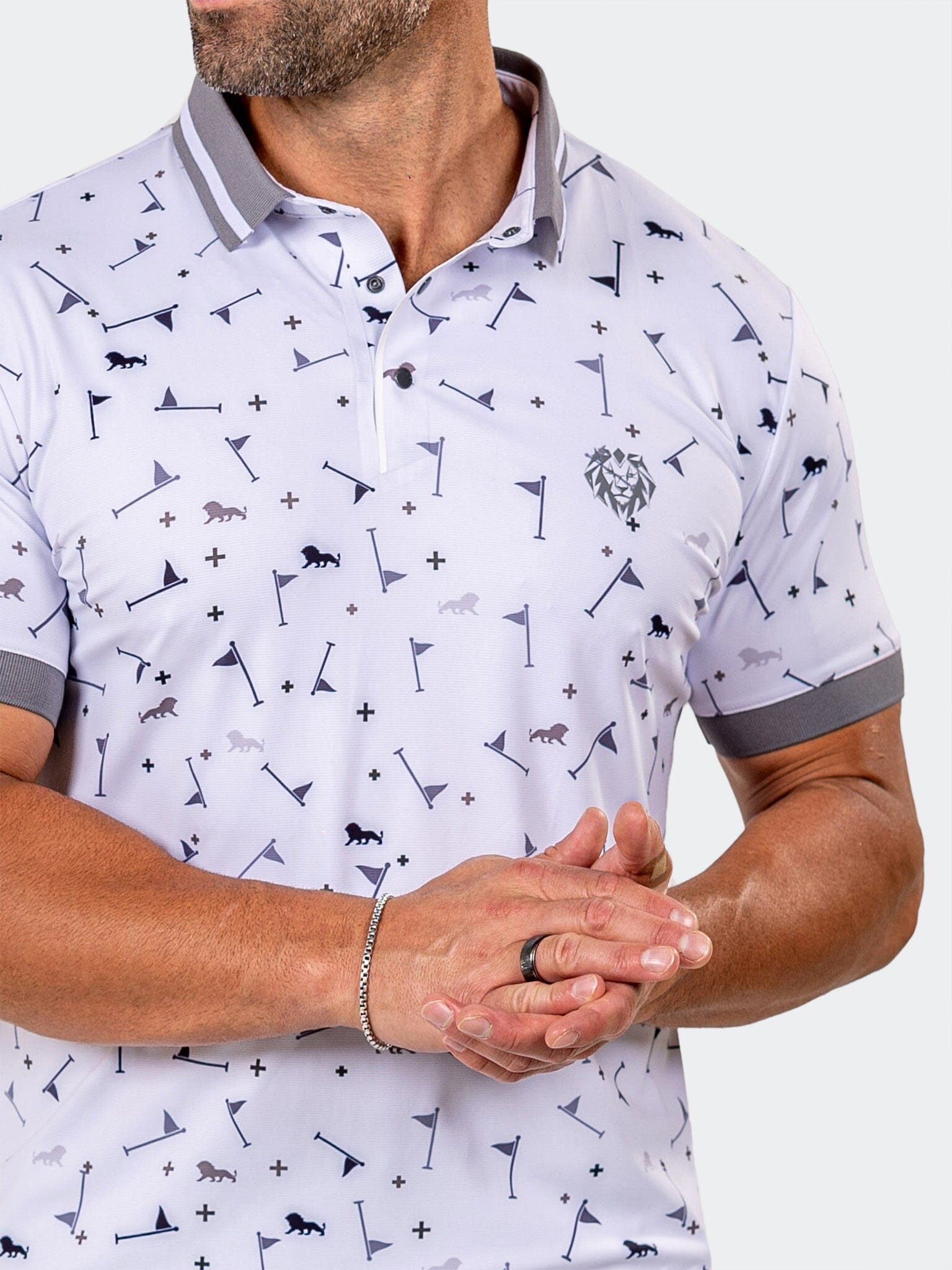 Ascension Print White Polo