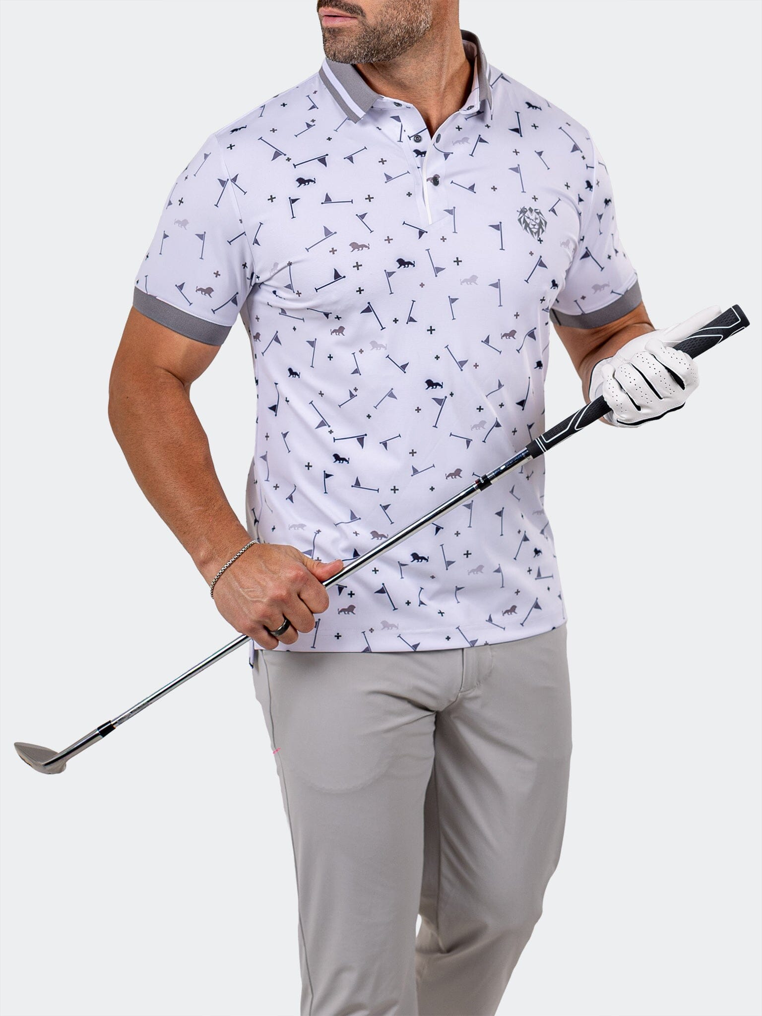 Ascension Print White Polo