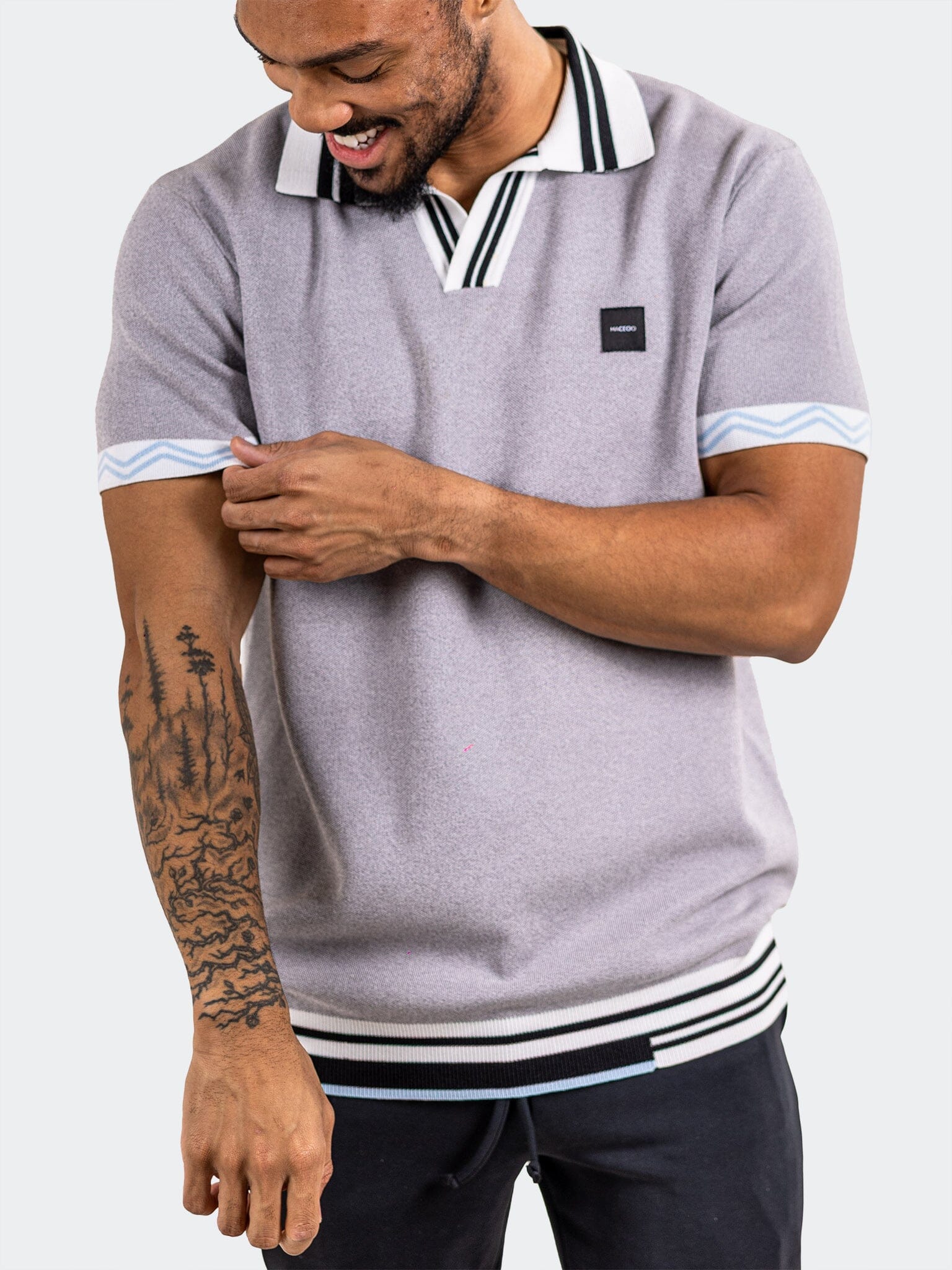 Ascension Grey Knit Polo