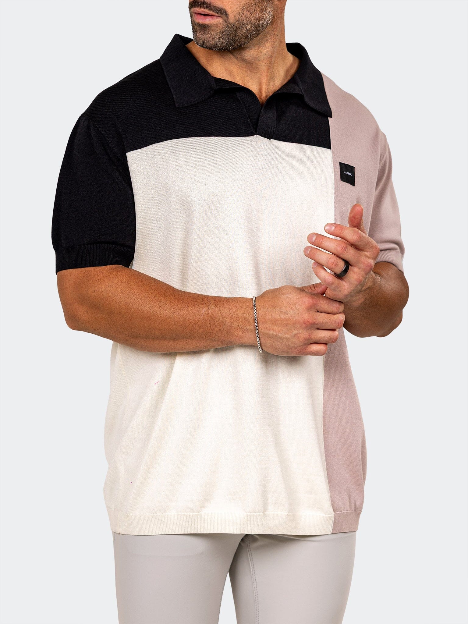 Knit Ascension White Polo