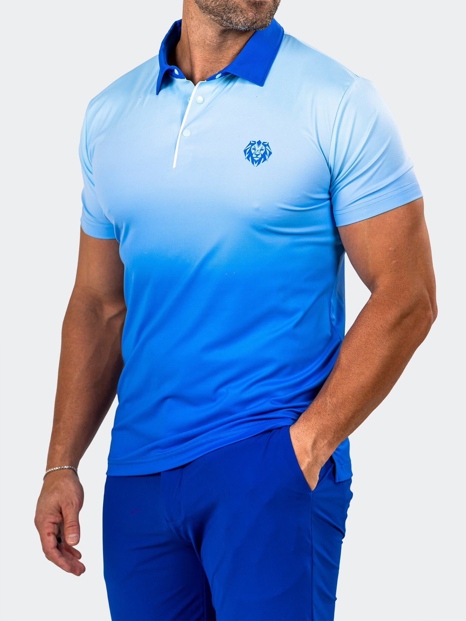 Knit Ascension Blue Ombre Polo