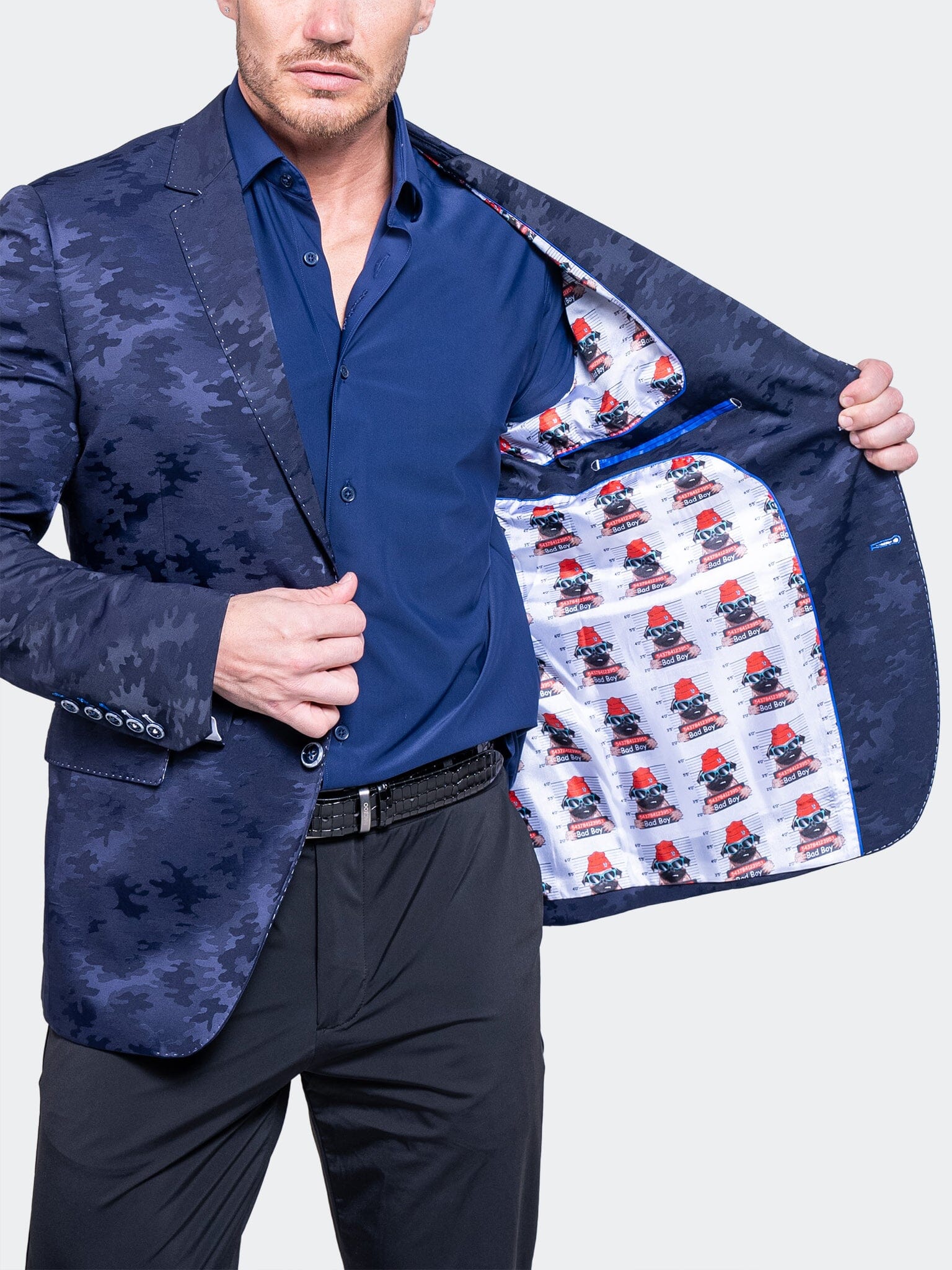 Socrate Ascension Camo Navy Blazer