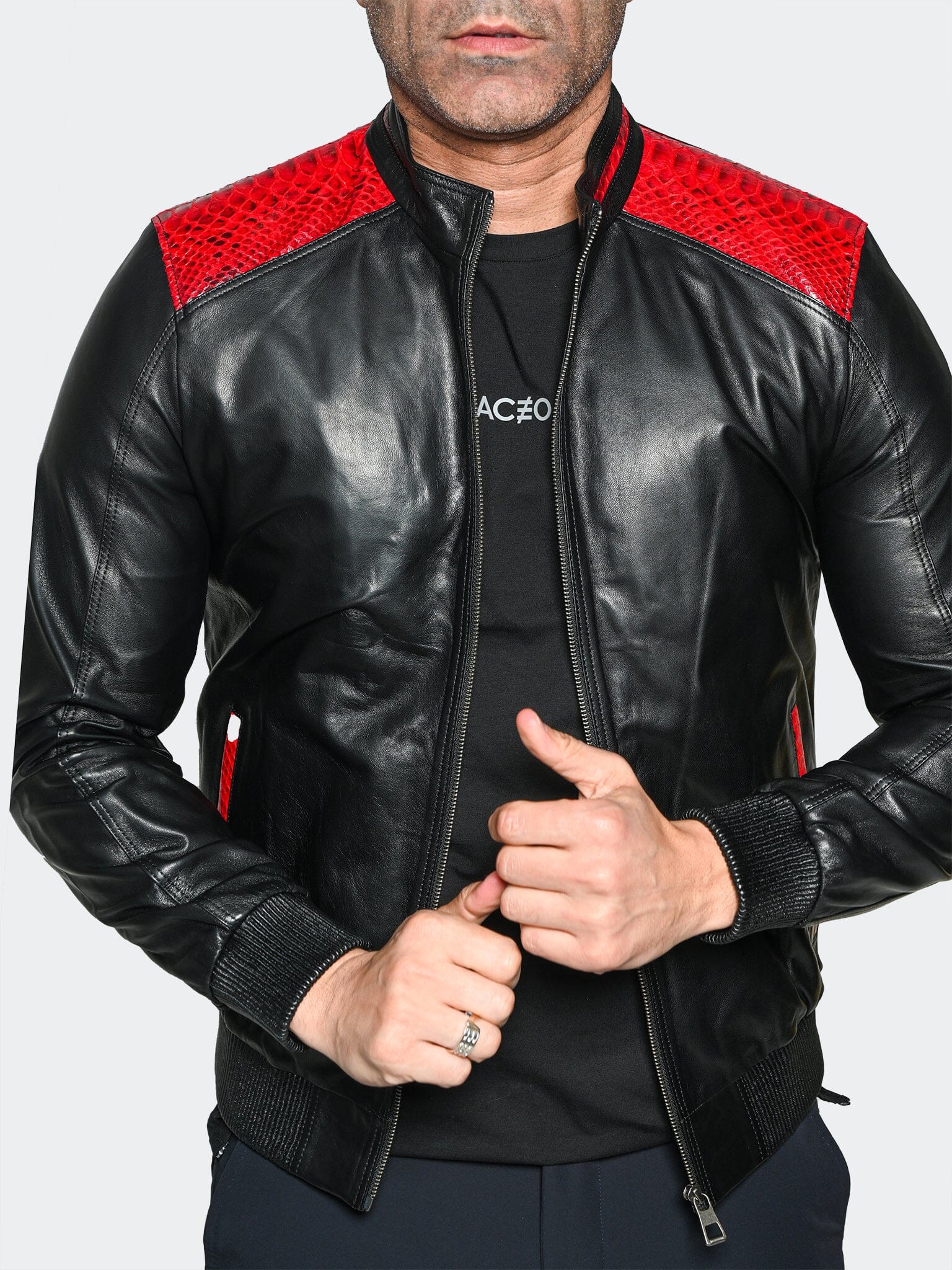 Leather Ascension0042Red Black