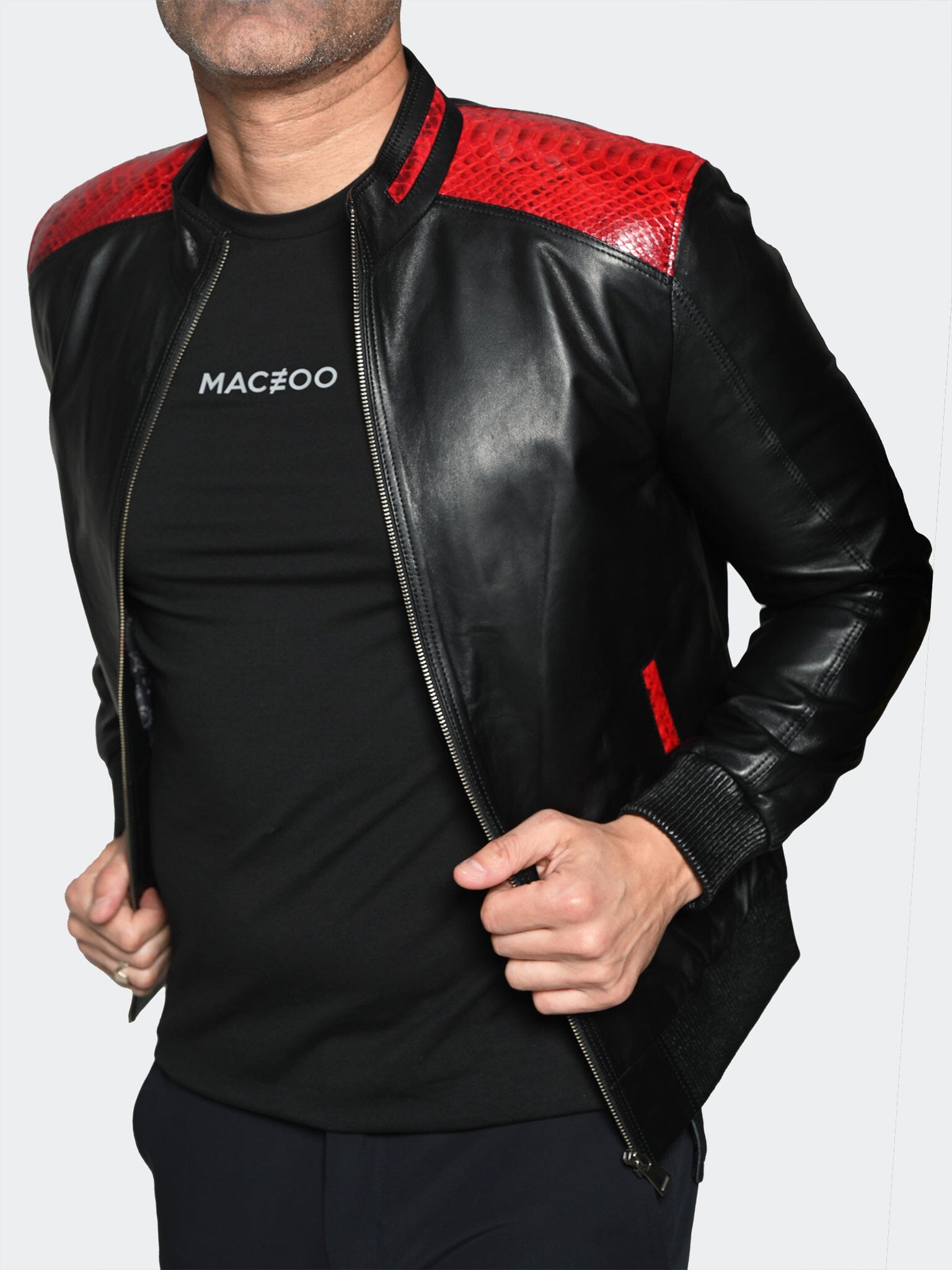 Leather Ascension0042Red Black