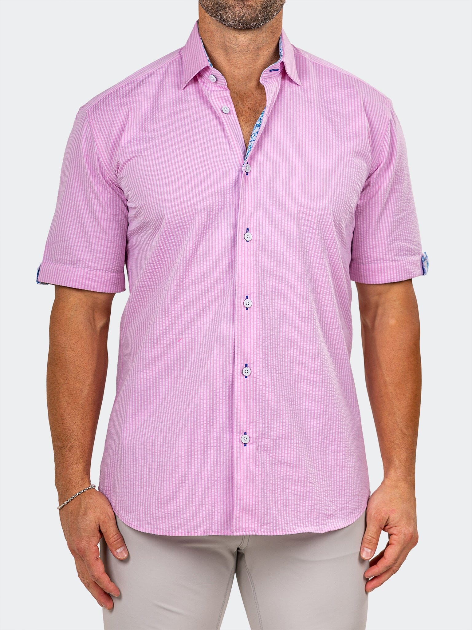 Galileo Marthyr Stripe Pink Shirt