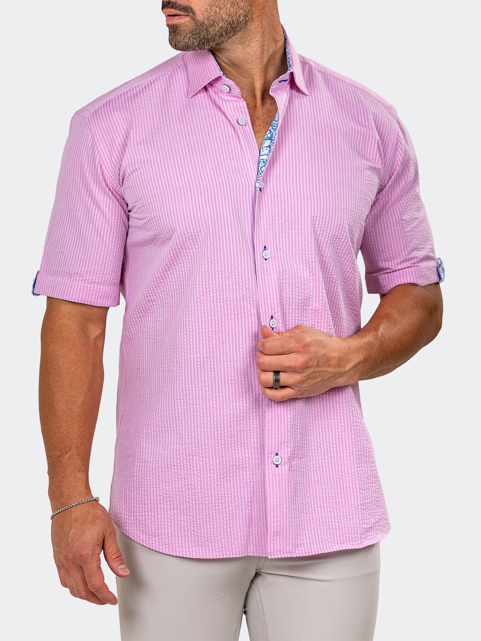 Galileo Marthyr Stripe Pink Shirt