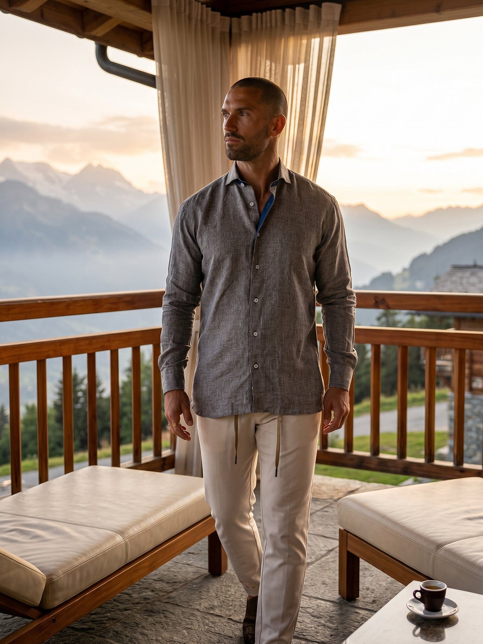 Eins Marthyr Grey Linen Shirt