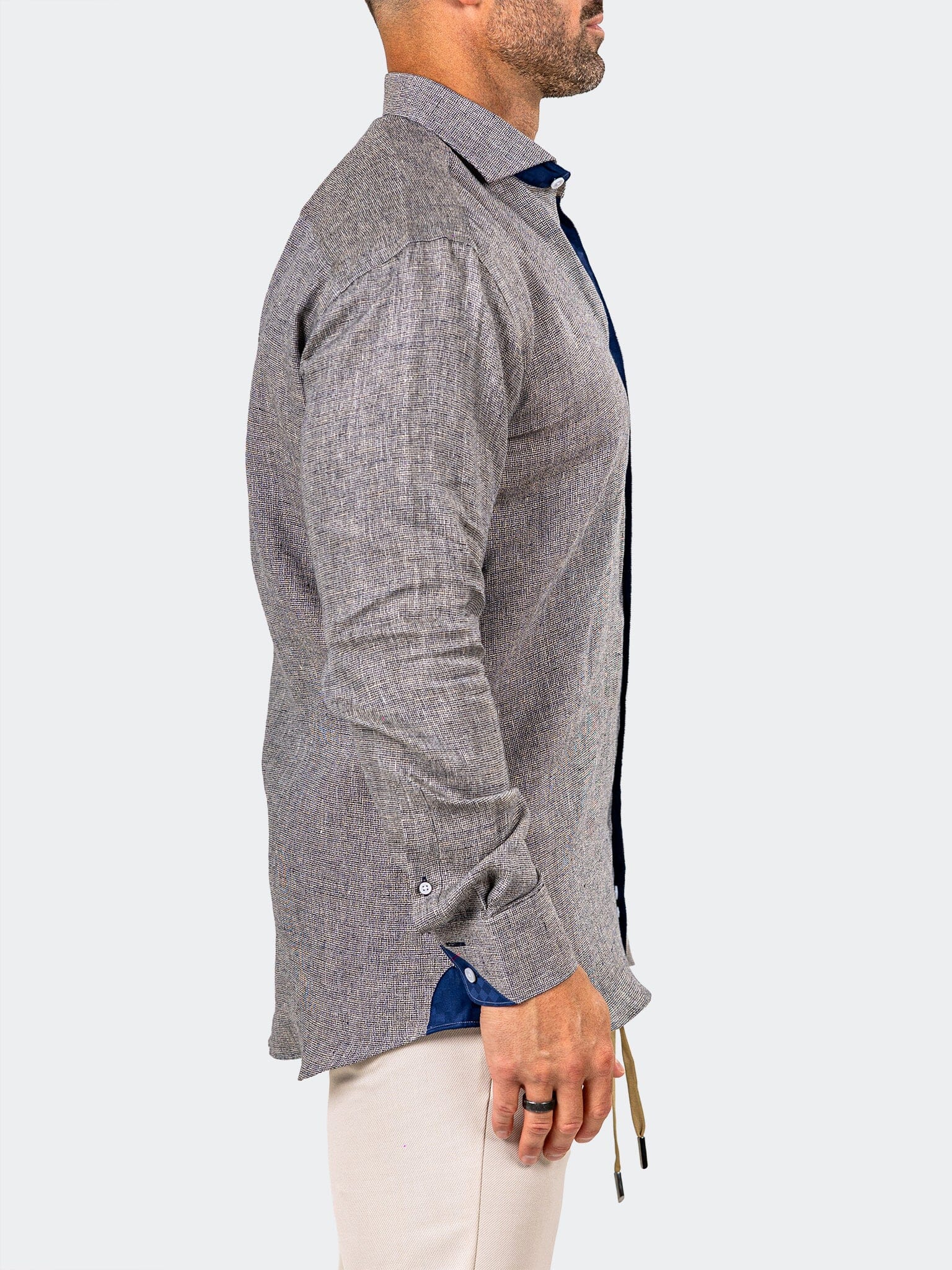 Eins Marthyr Grey Linen Shirt