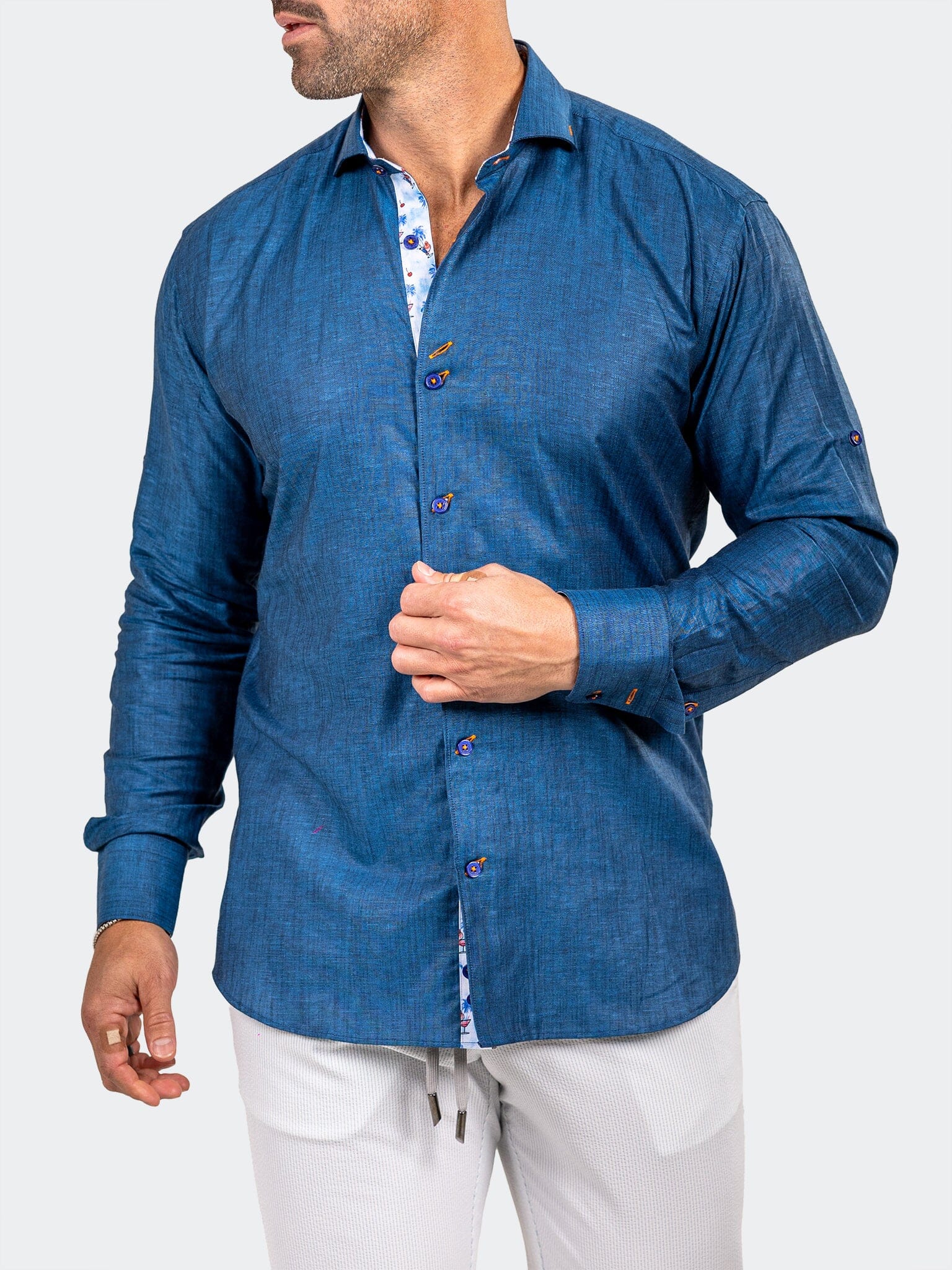 Eins Marthyr Blue Satin Shirt