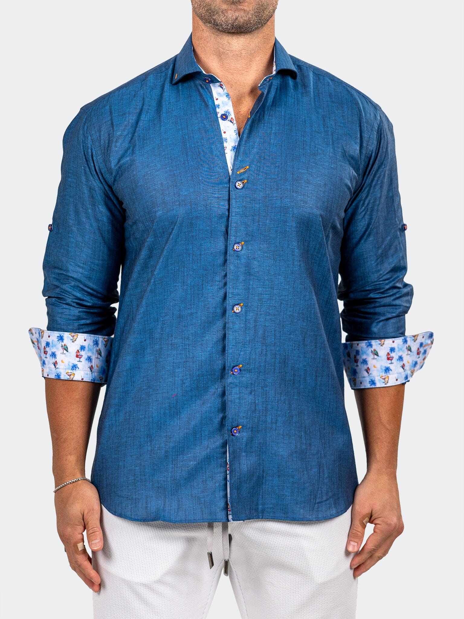 Eins Marthyr Blue Satin Shirt