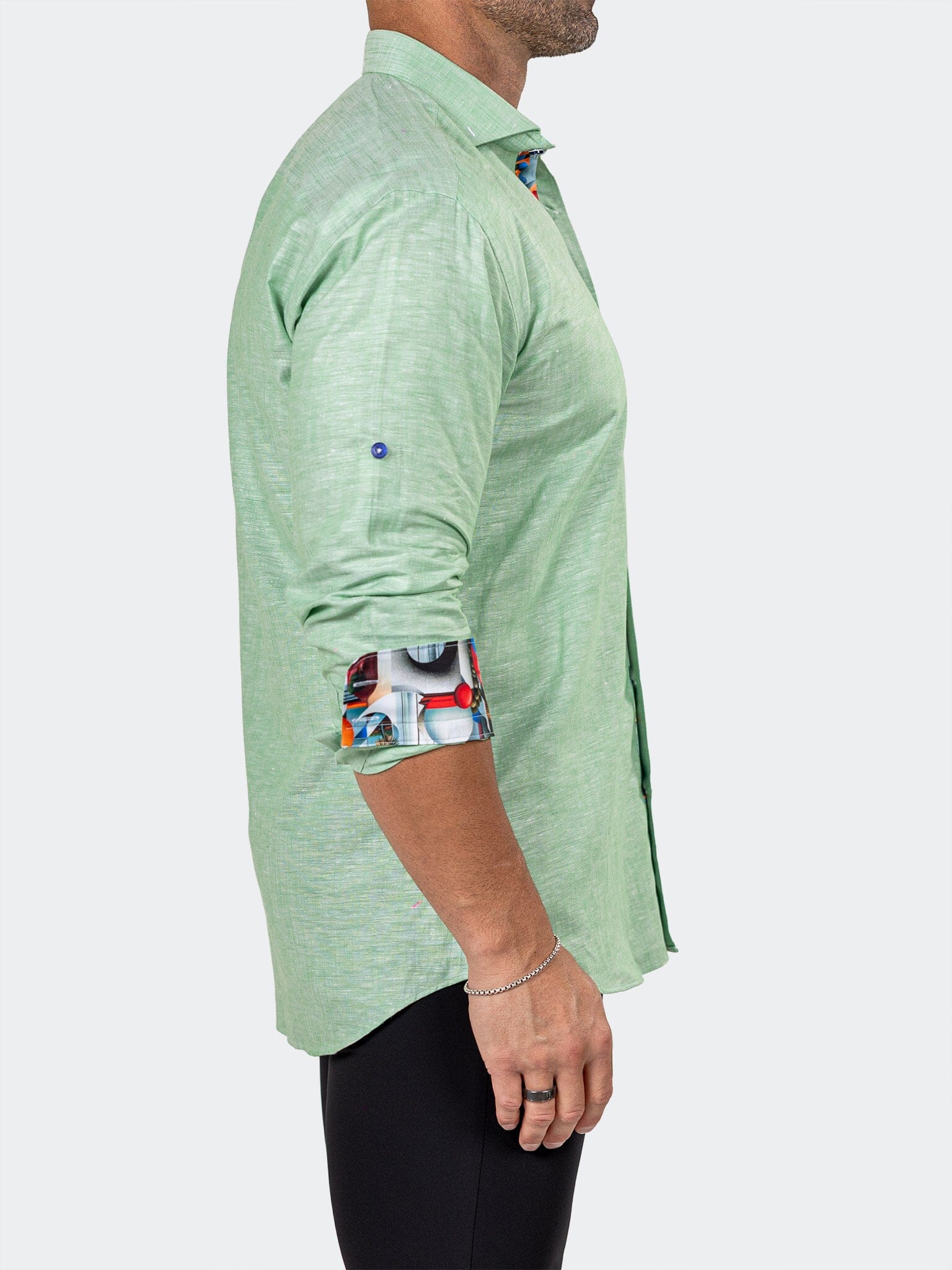 Eins Marthyr Green Satin Shirt