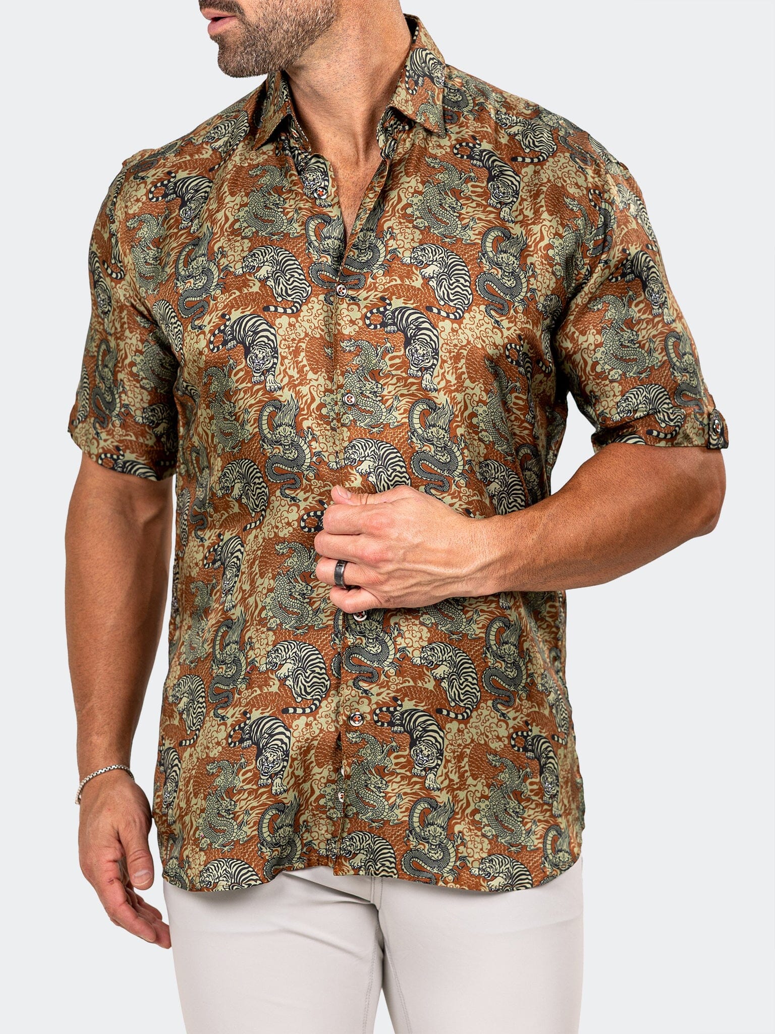 Galileo Marthyr Dragon Brown Shirt