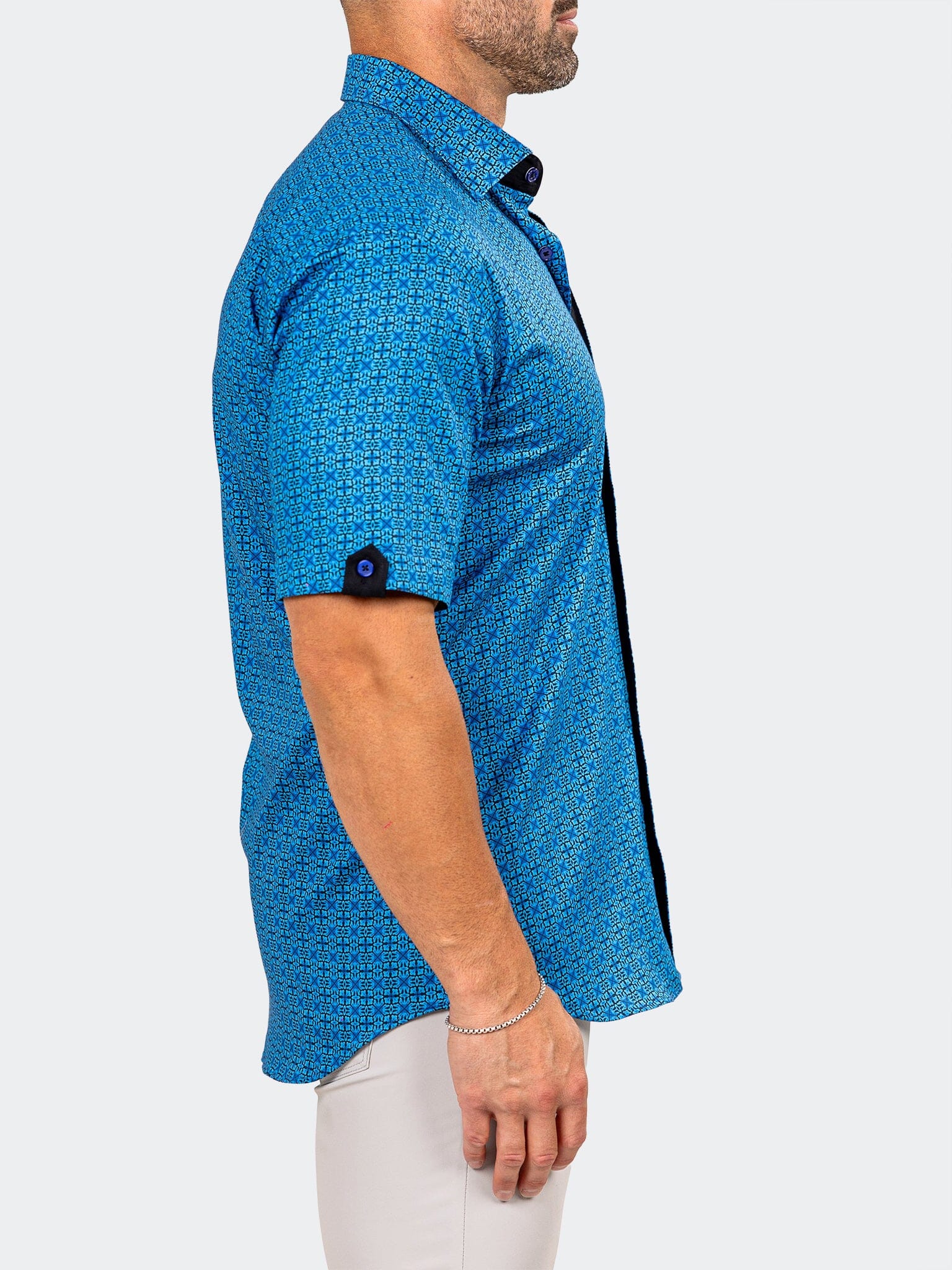 Galileo Marthyr Geo Tile Blue Shirt