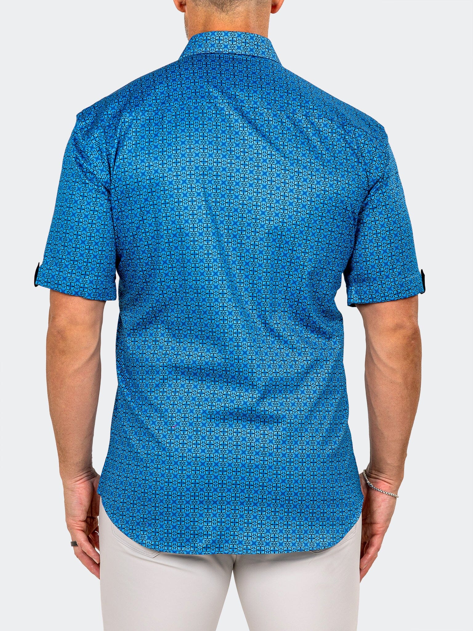 Galileo Marthyr Geo Tile Blue Shirt