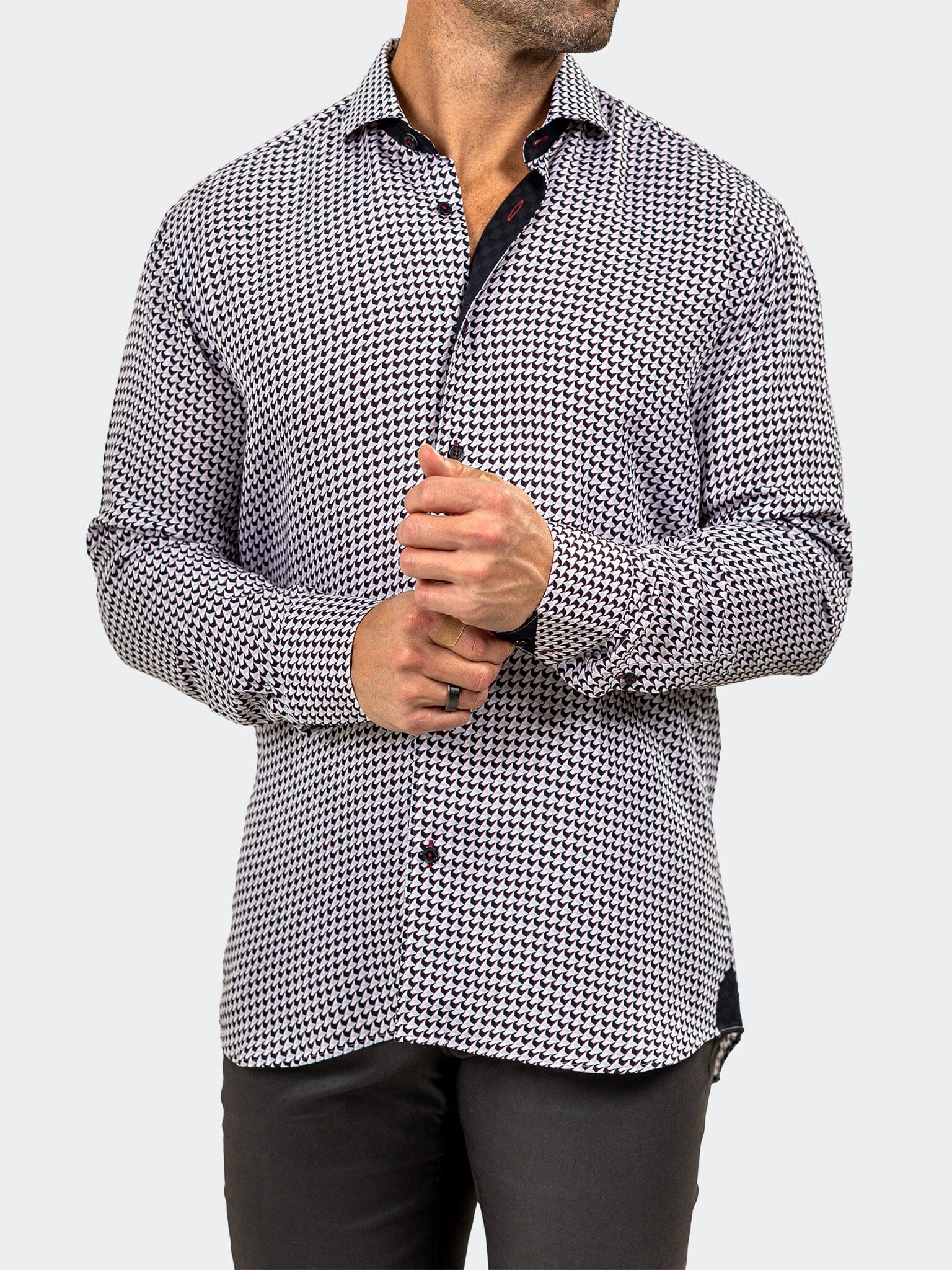 Eins Navy-Red Micro Shirt