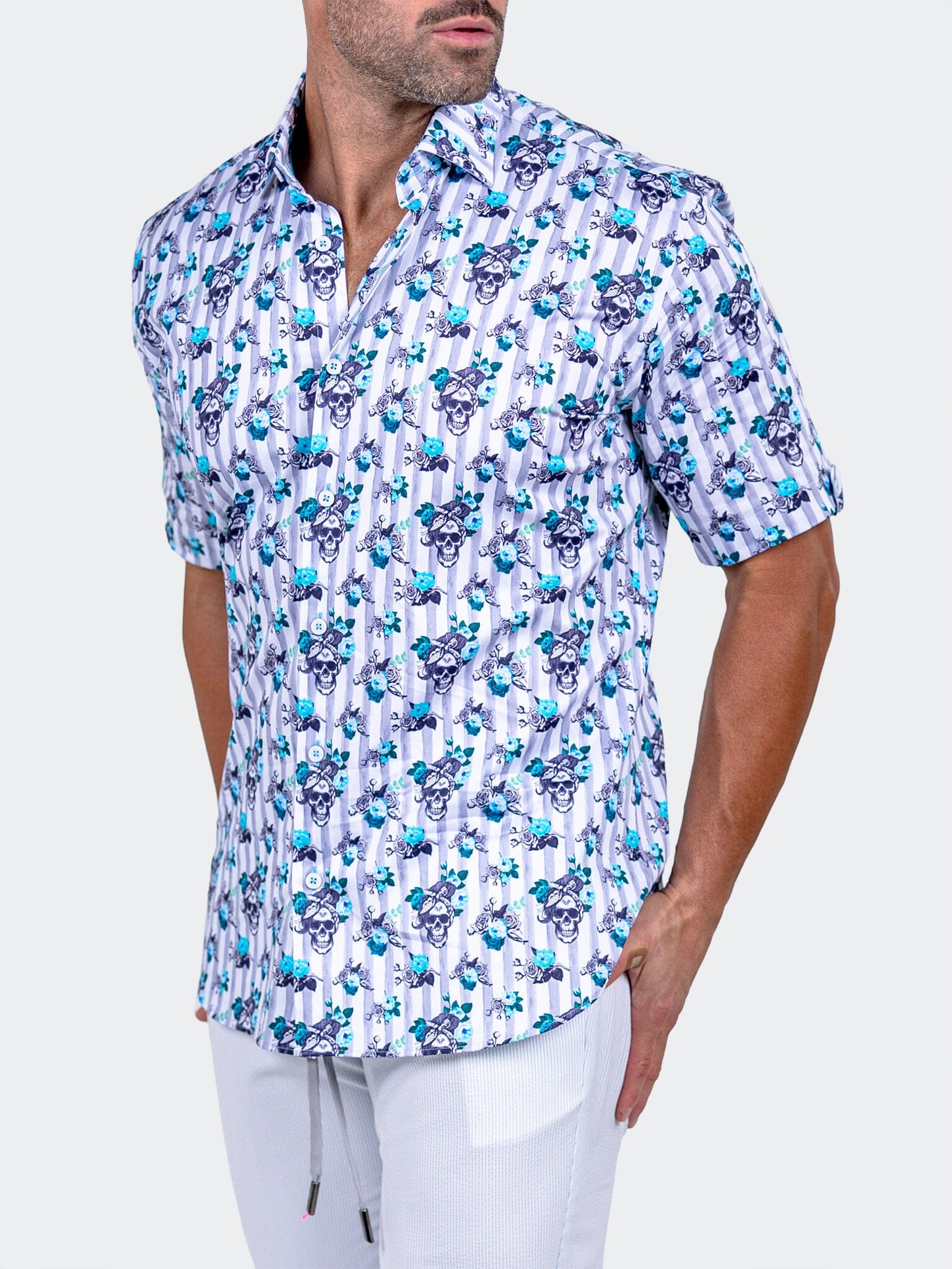 Galileo Marthyr Skull Floral Shirt