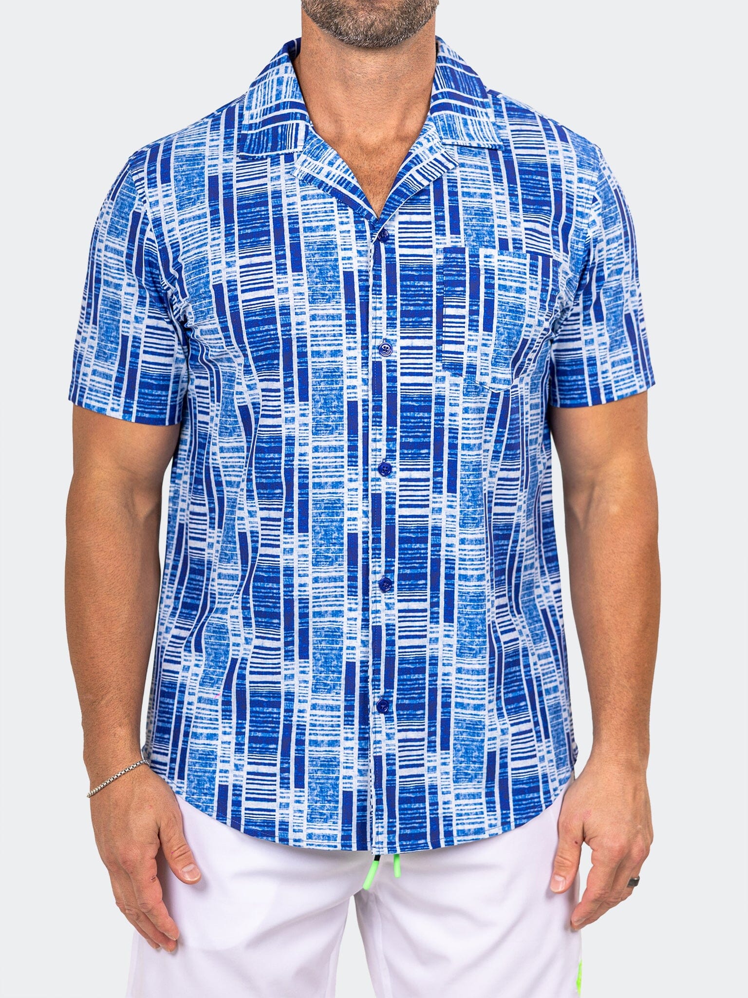 maceoo dress shirts Maceoo Shirts Marthyr Blue Short Sleeve Shirt | Men's Short Sleeve Dress Shirt