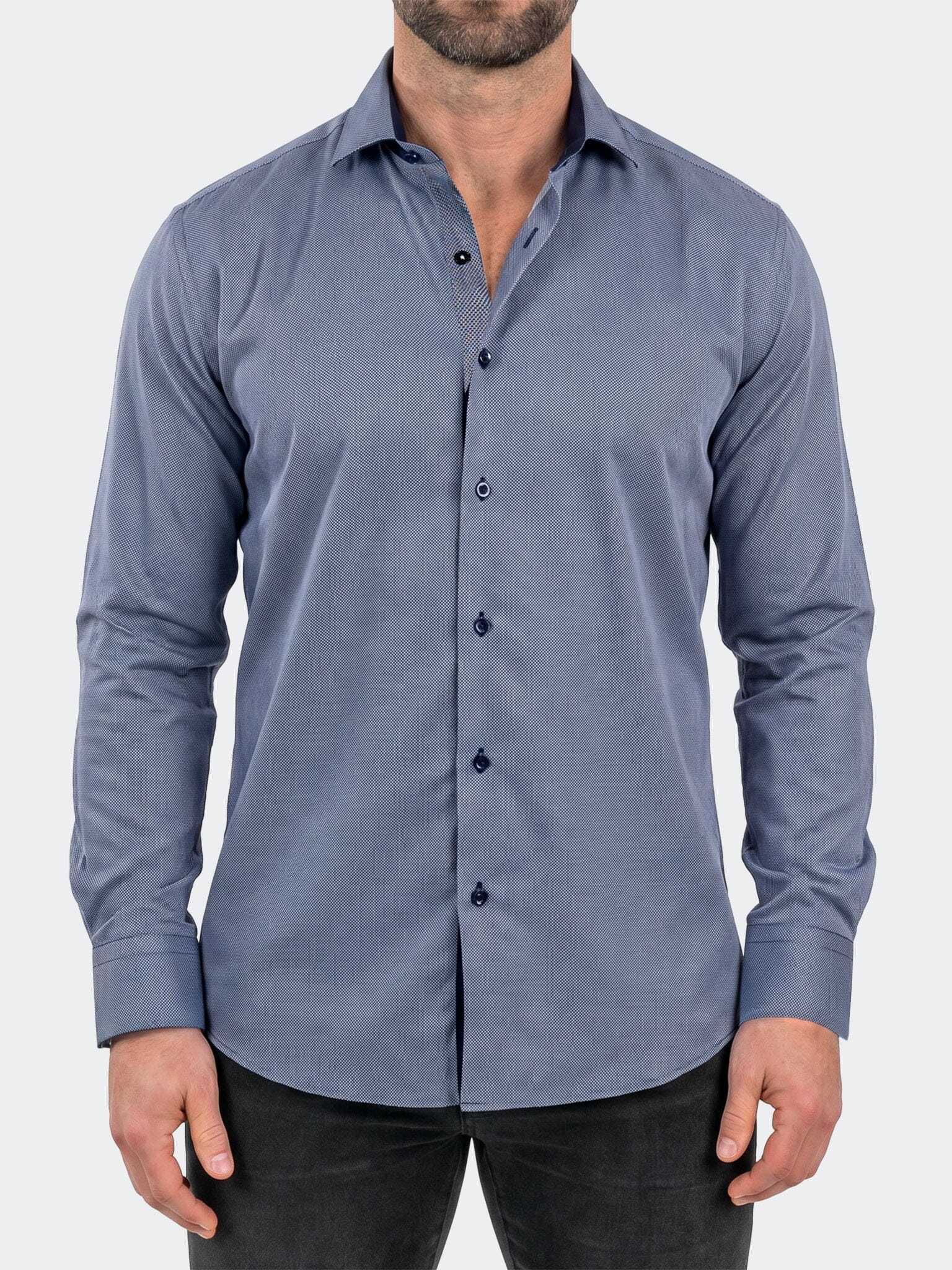 Marthyr Stretch Blue Dress Shirt