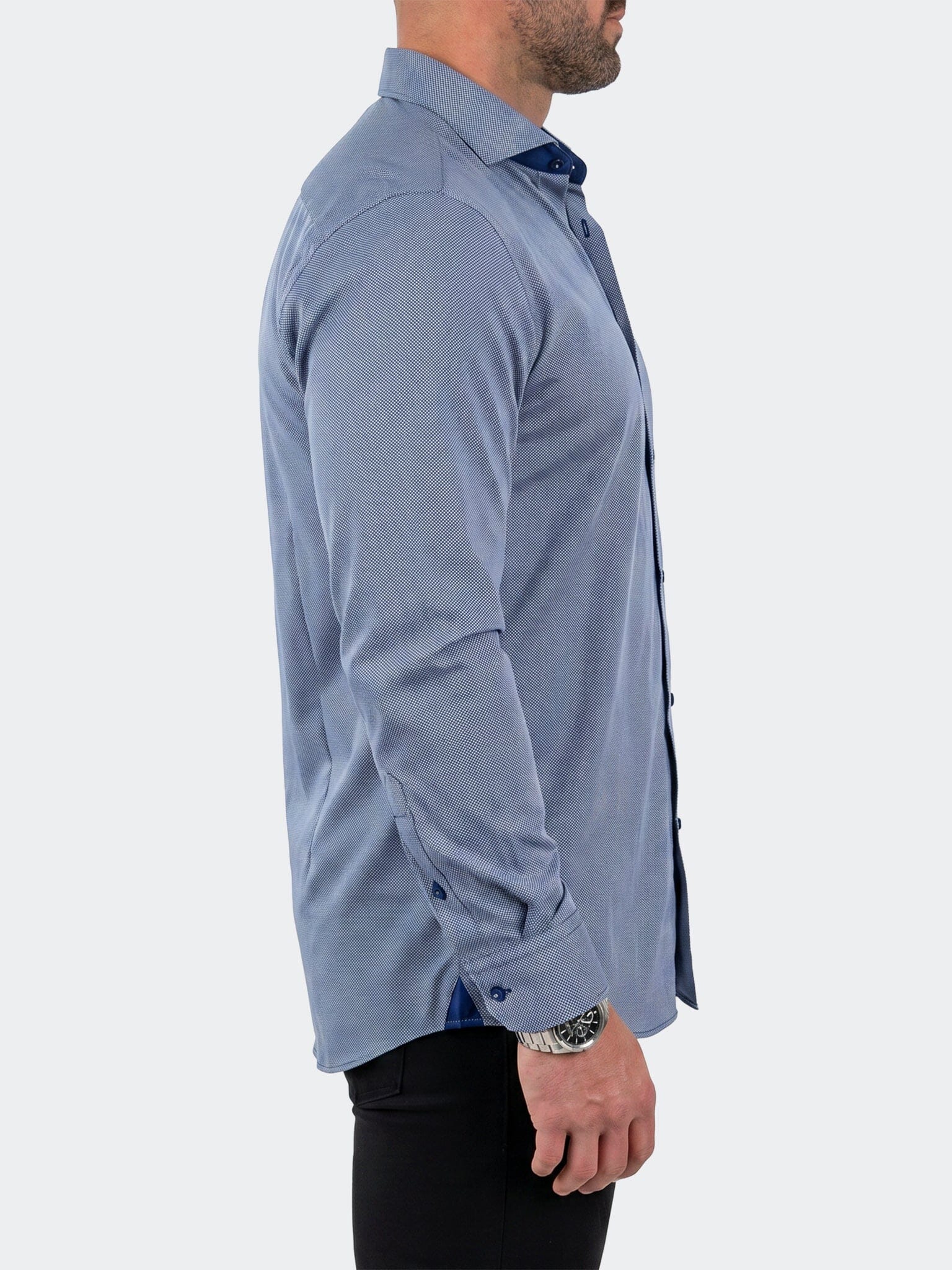 Marthyr Stretch Blue Dress Shirt