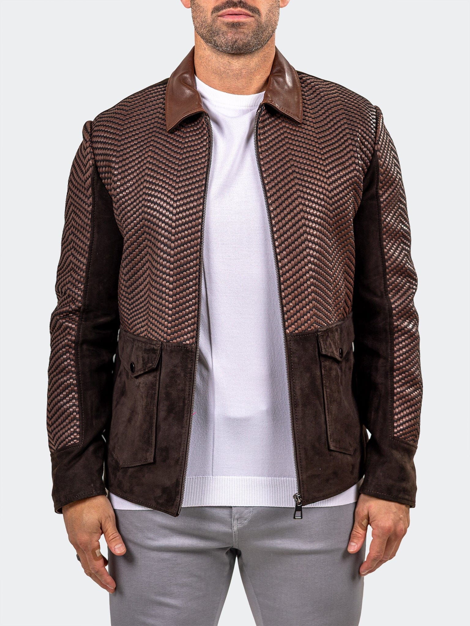Marthyr Brown Woven Jacket