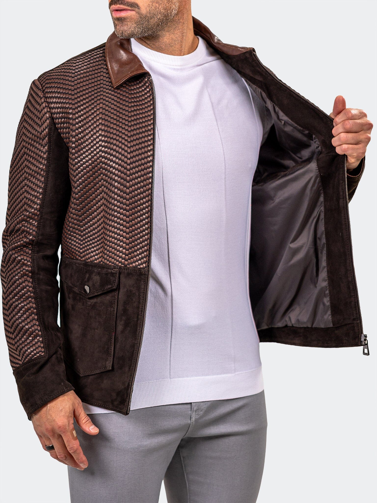 Marthyr Brown Woven Jacket