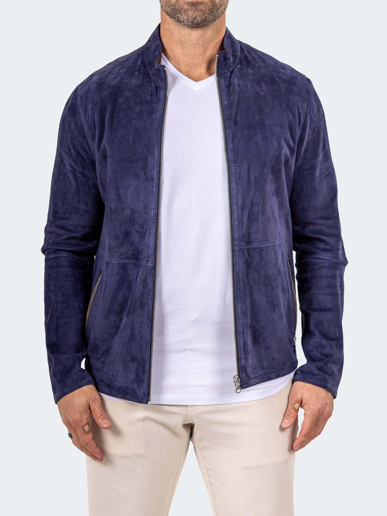Maceoo Leather Marthyr018 Blue | Men's Designer Leather Jacket