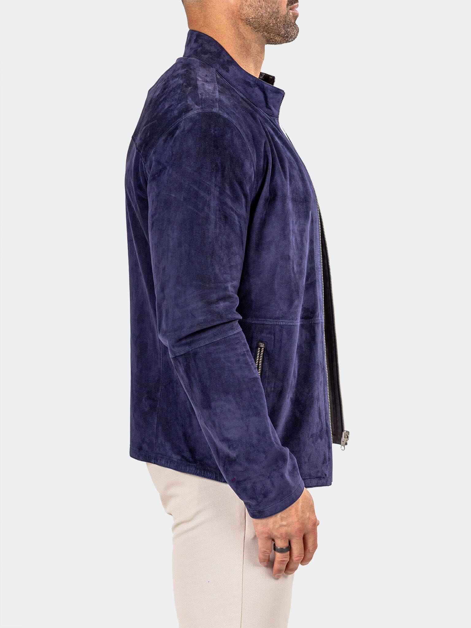 Marthyr Blue Suede Jacket