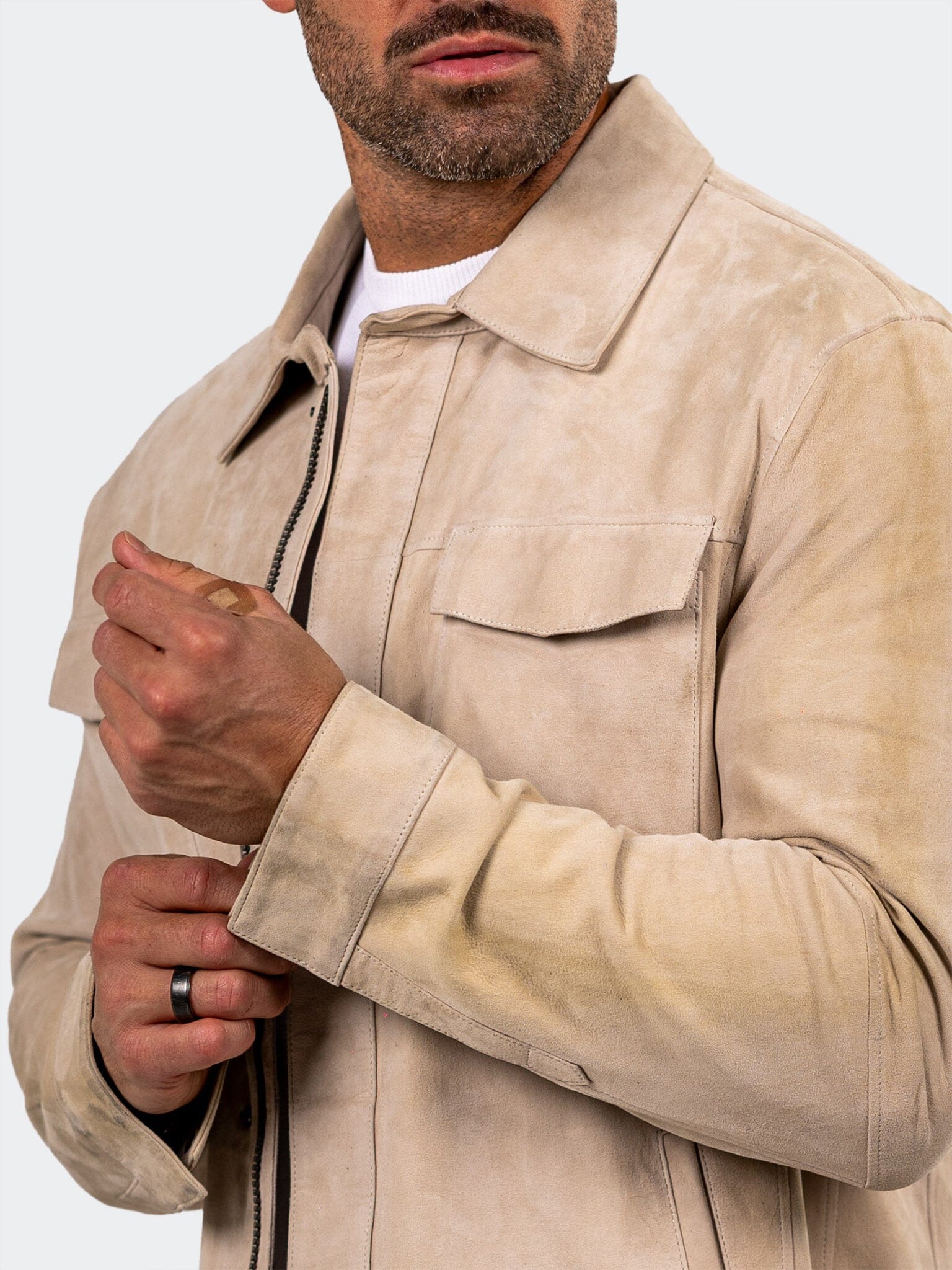 Marthyr White Suede Jacket