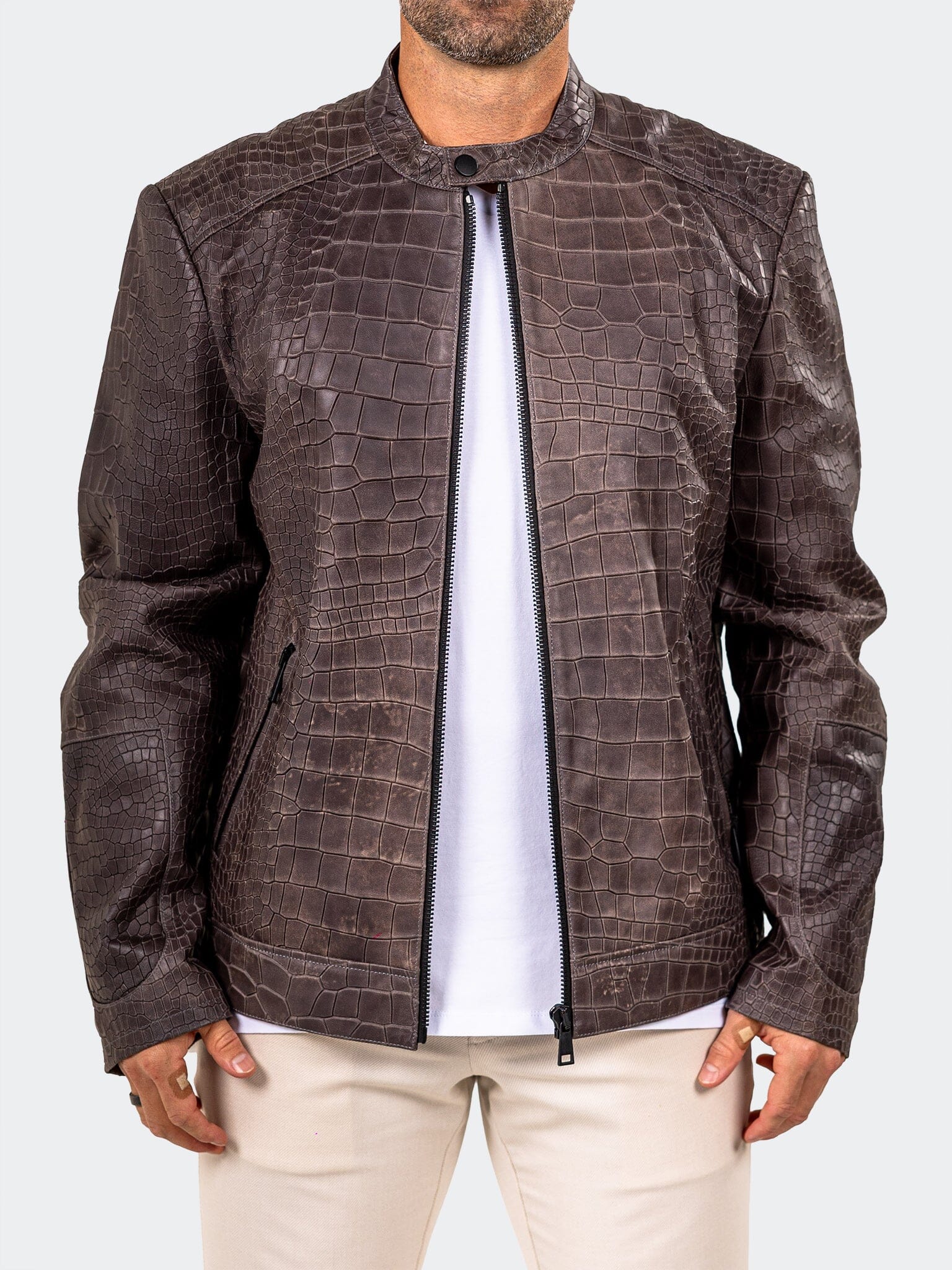 Leather Marthyr027 Grey