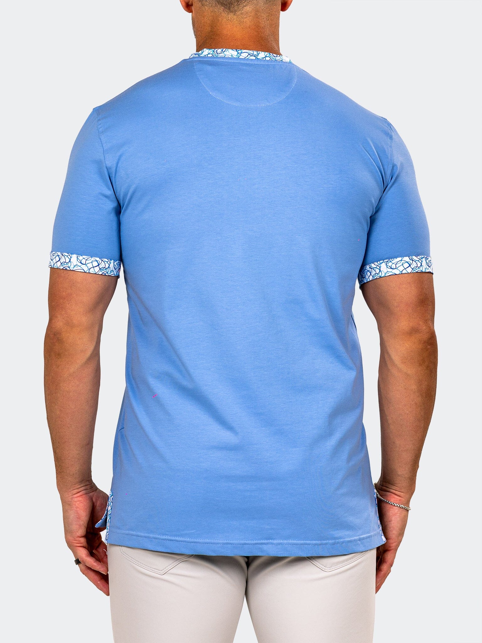 Edison Marthyr Sky Blue V-Neck Tee