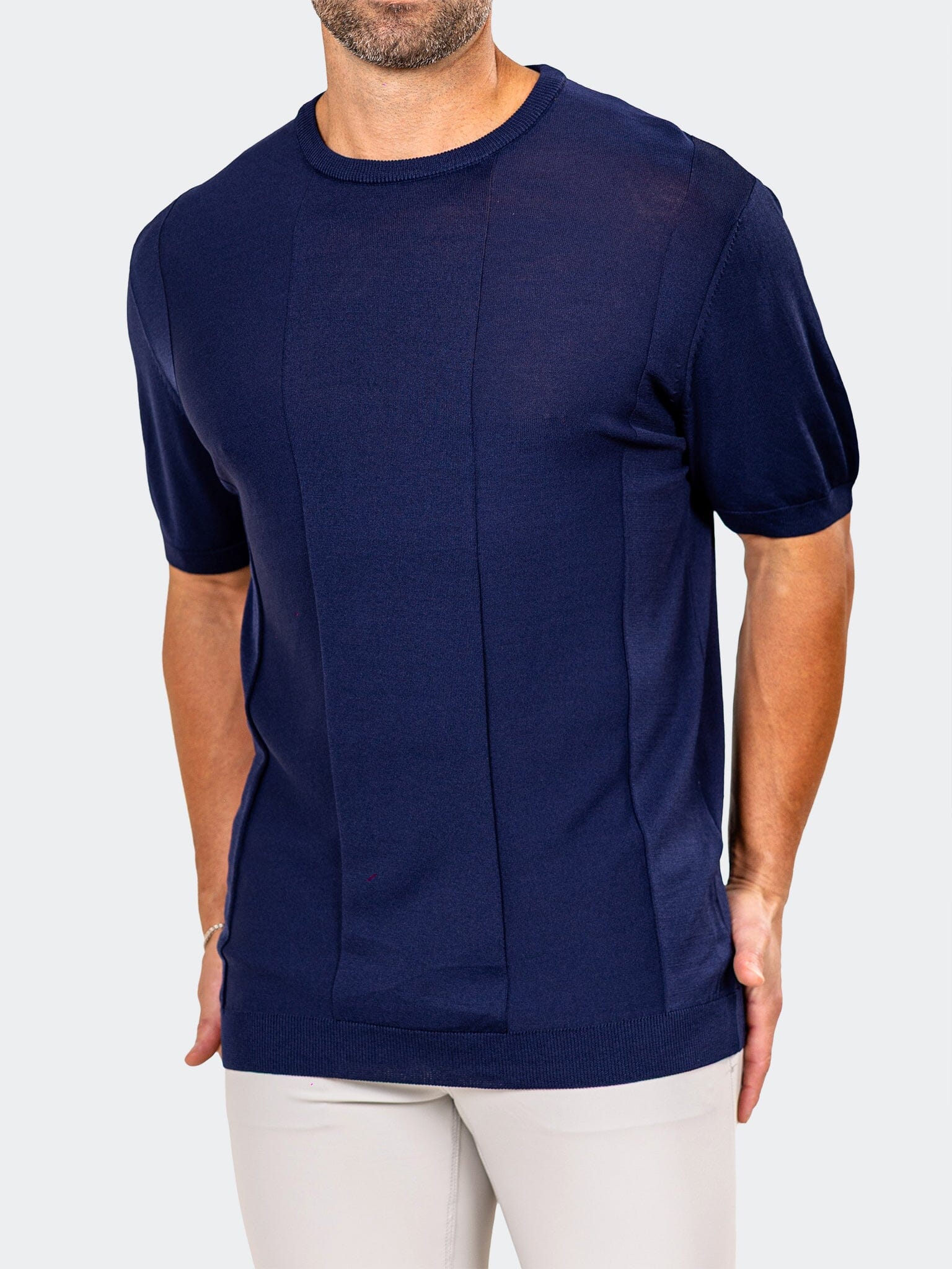 Knitted Marthyr Navy Crew Tee