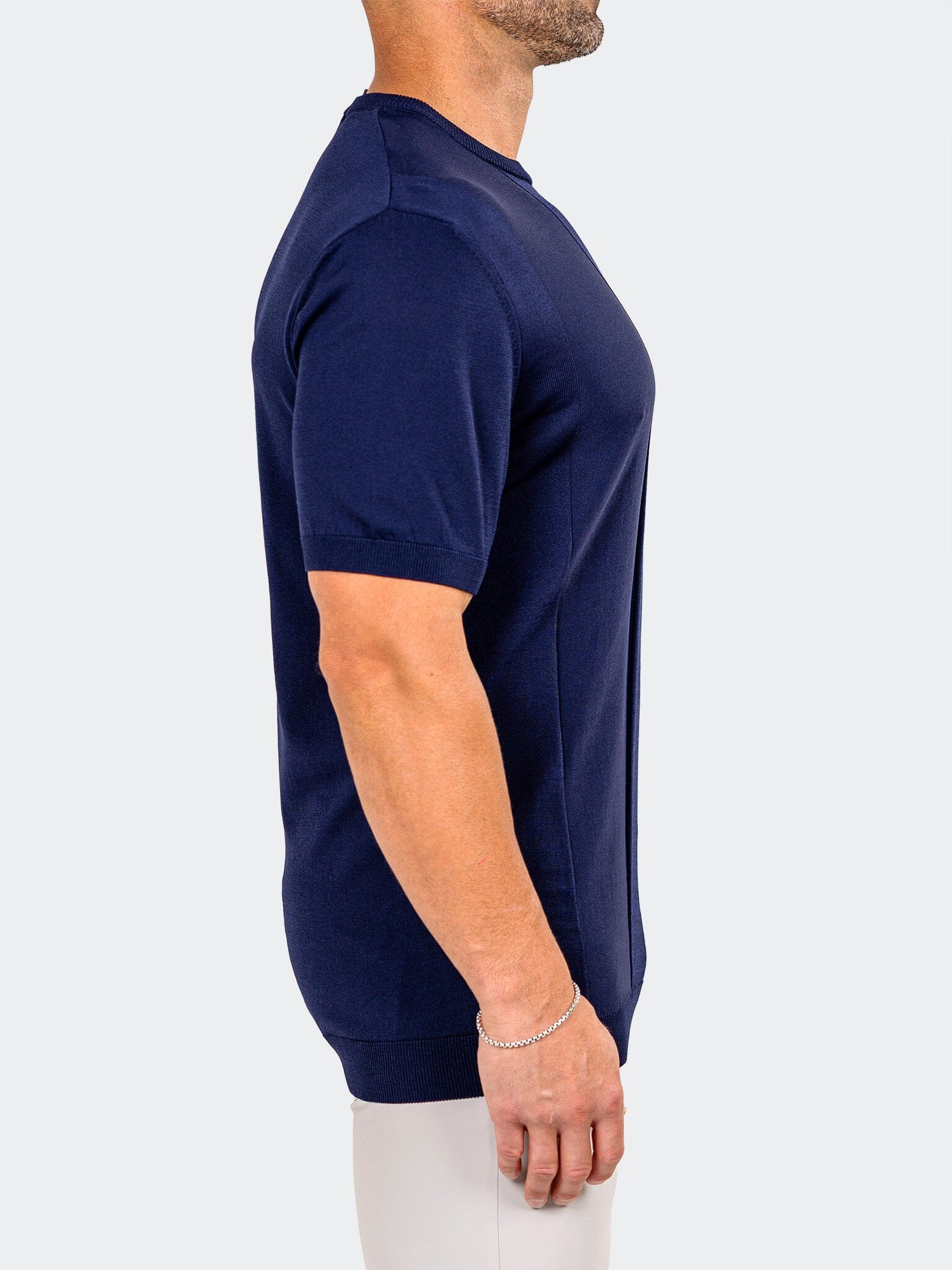 Knitted Marthyr Navy Crew Tee