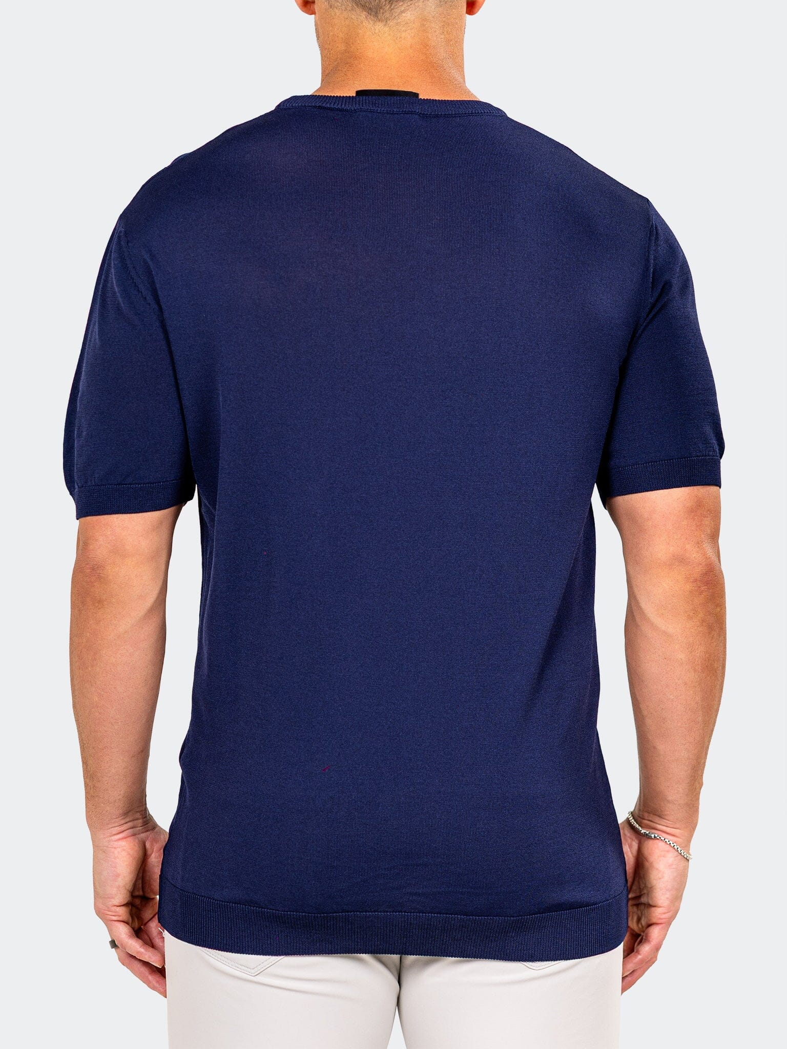Knitted Marthyr Navy Crew Tee