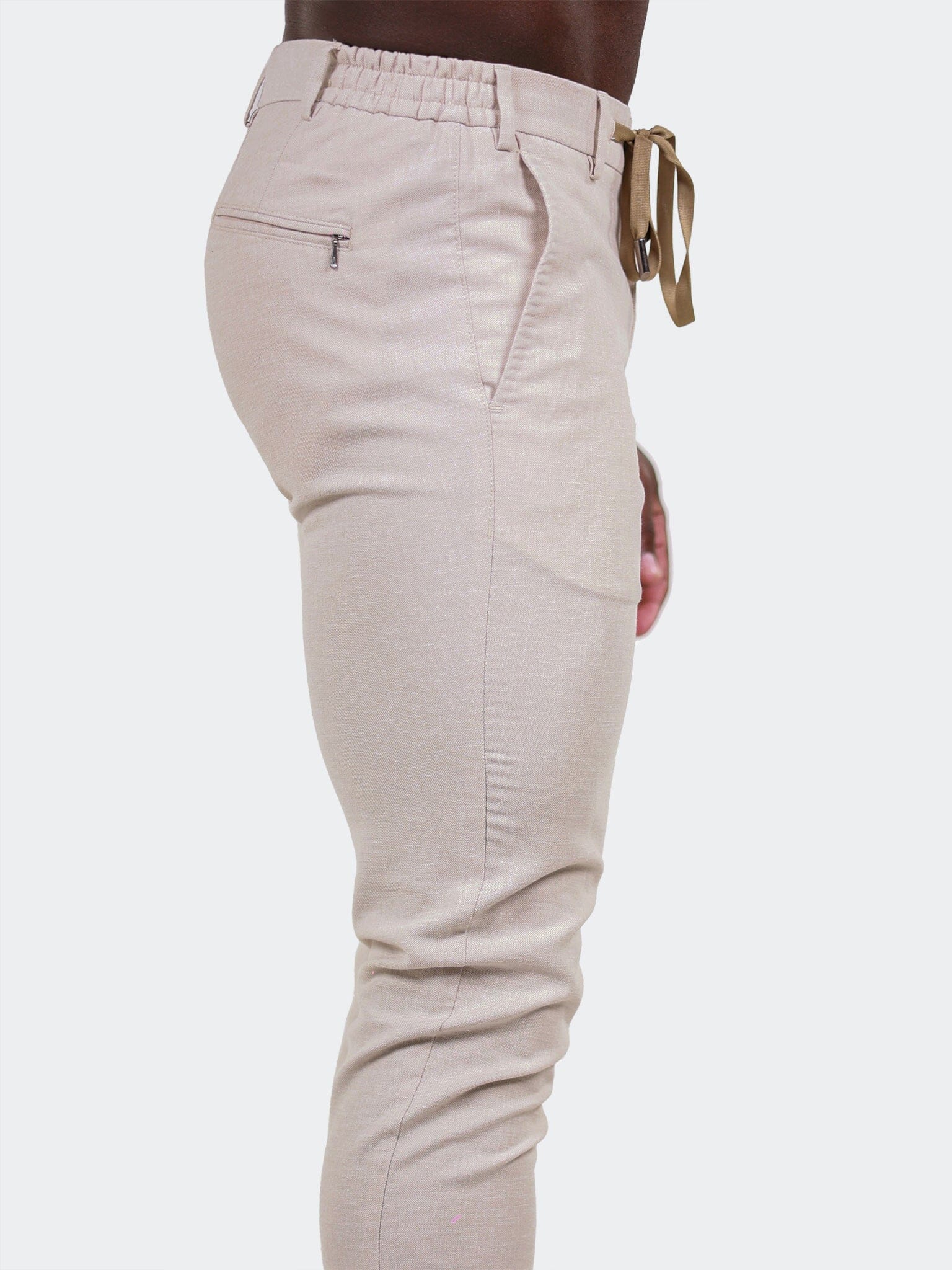 Marthyr Cream Linen-Look Pants
