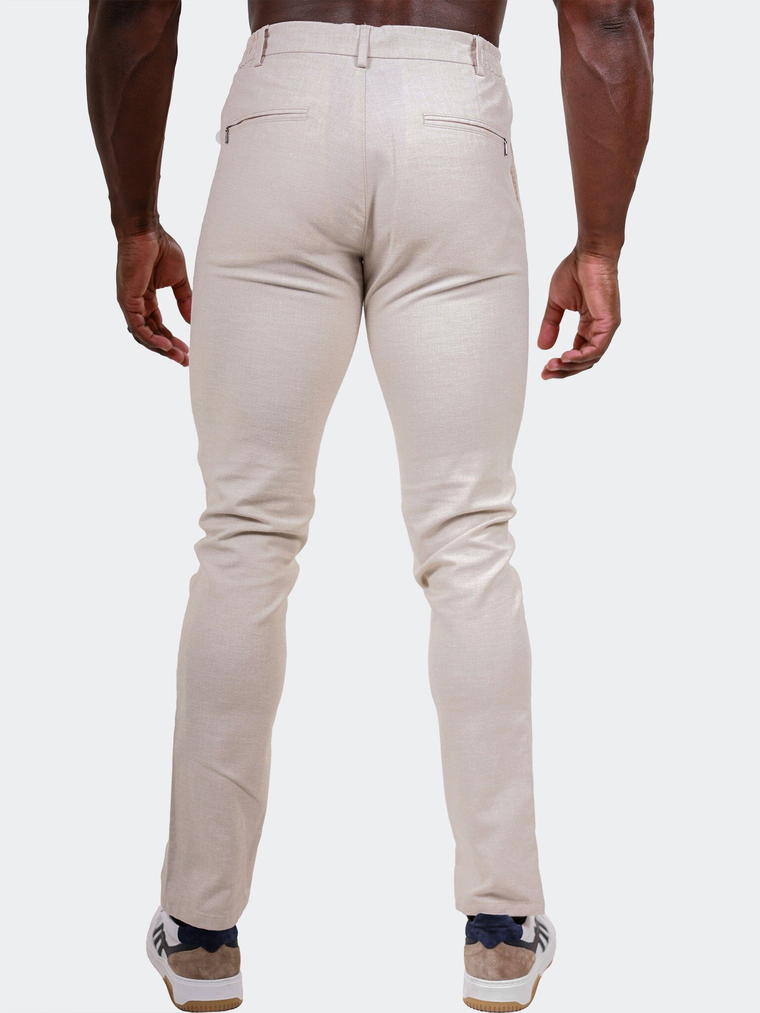Marthyr Cream Linen-Look Pants